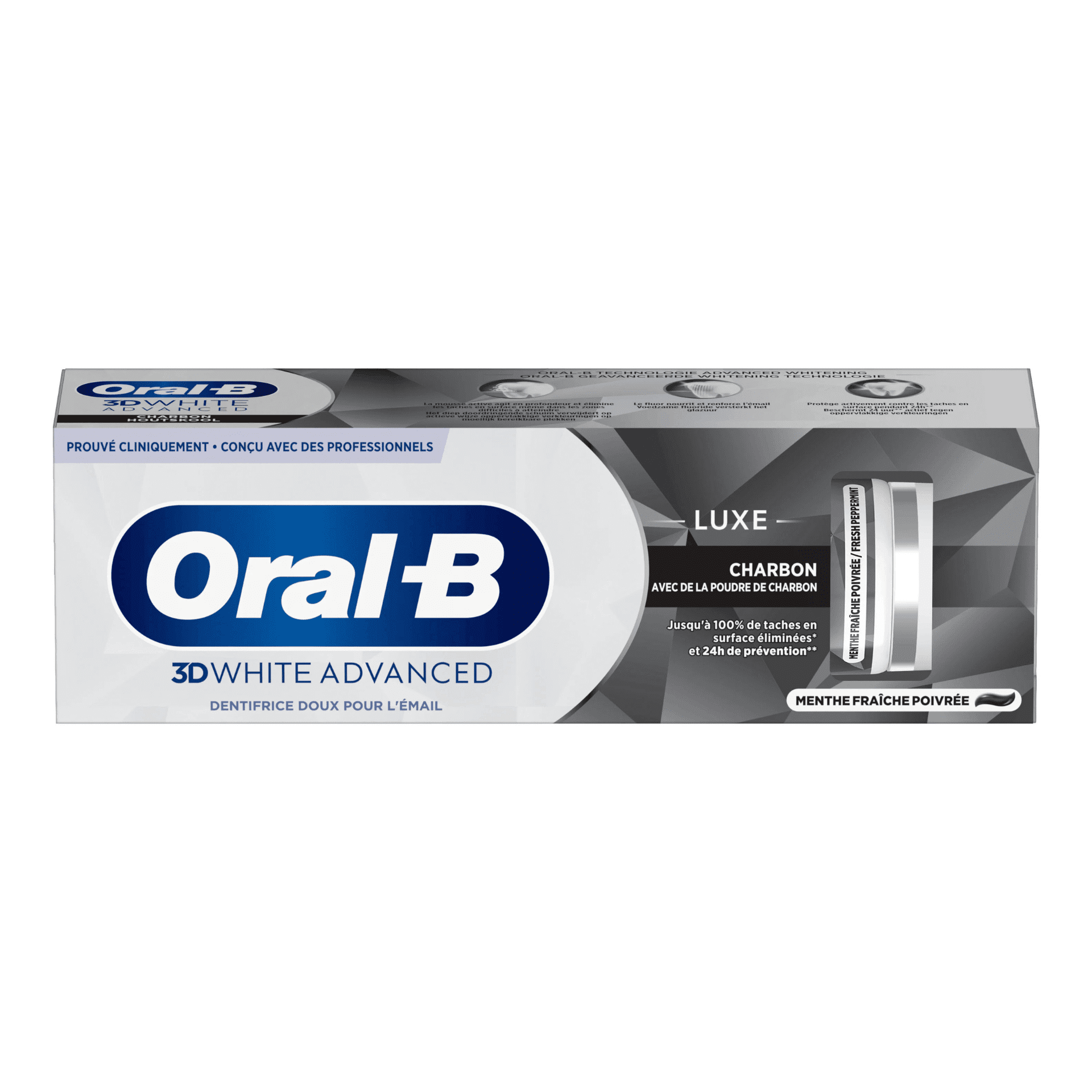 Oral-B 3D White Advanced Luxe Houtskool Tandpasta Oral-B 3D White Advanced Luxe Houtskool Tandpasta