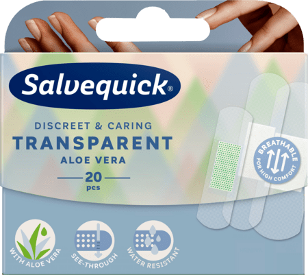 Salvequick Transparente Pleisters Aloe Vera Salvequick Transparente Pleisters Aloe Vera