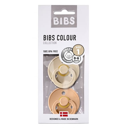 Bibs Fopspeen Duo Vanilla/Peach 0-6 Bibs Fopspeen Duo Vanilla/Peach 0-6