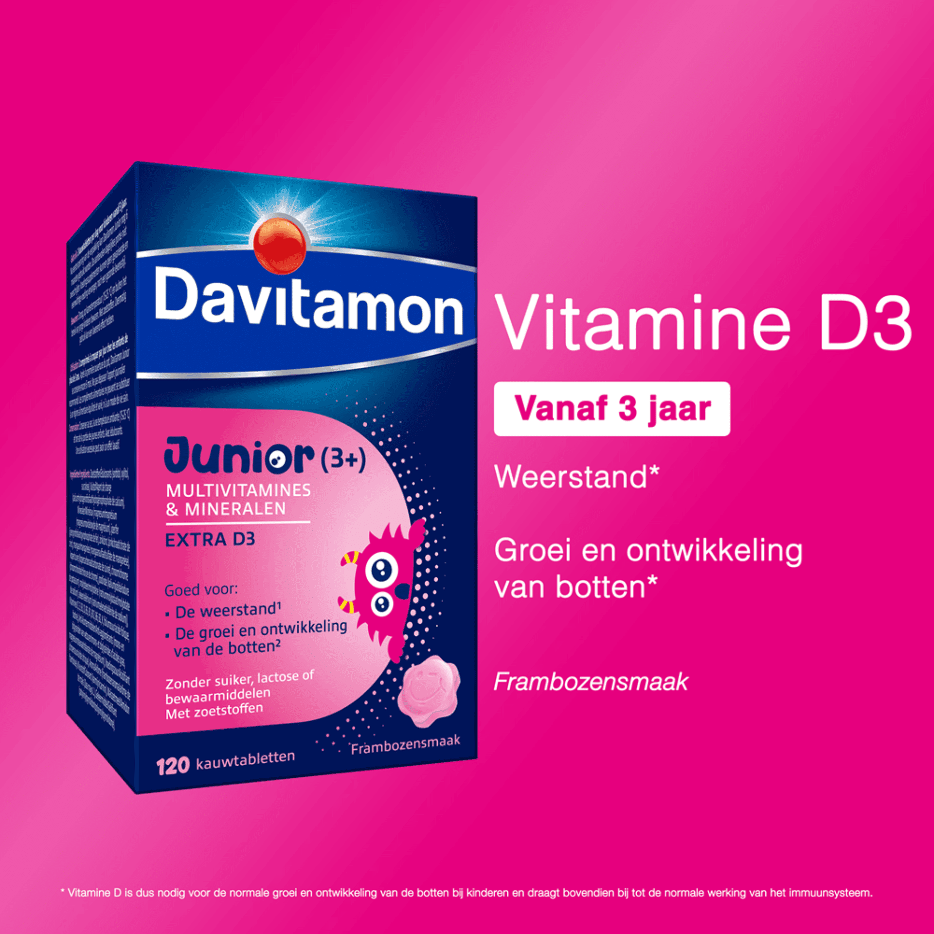 Davitamon Junior Multivitamines & Mineralen Frambozen