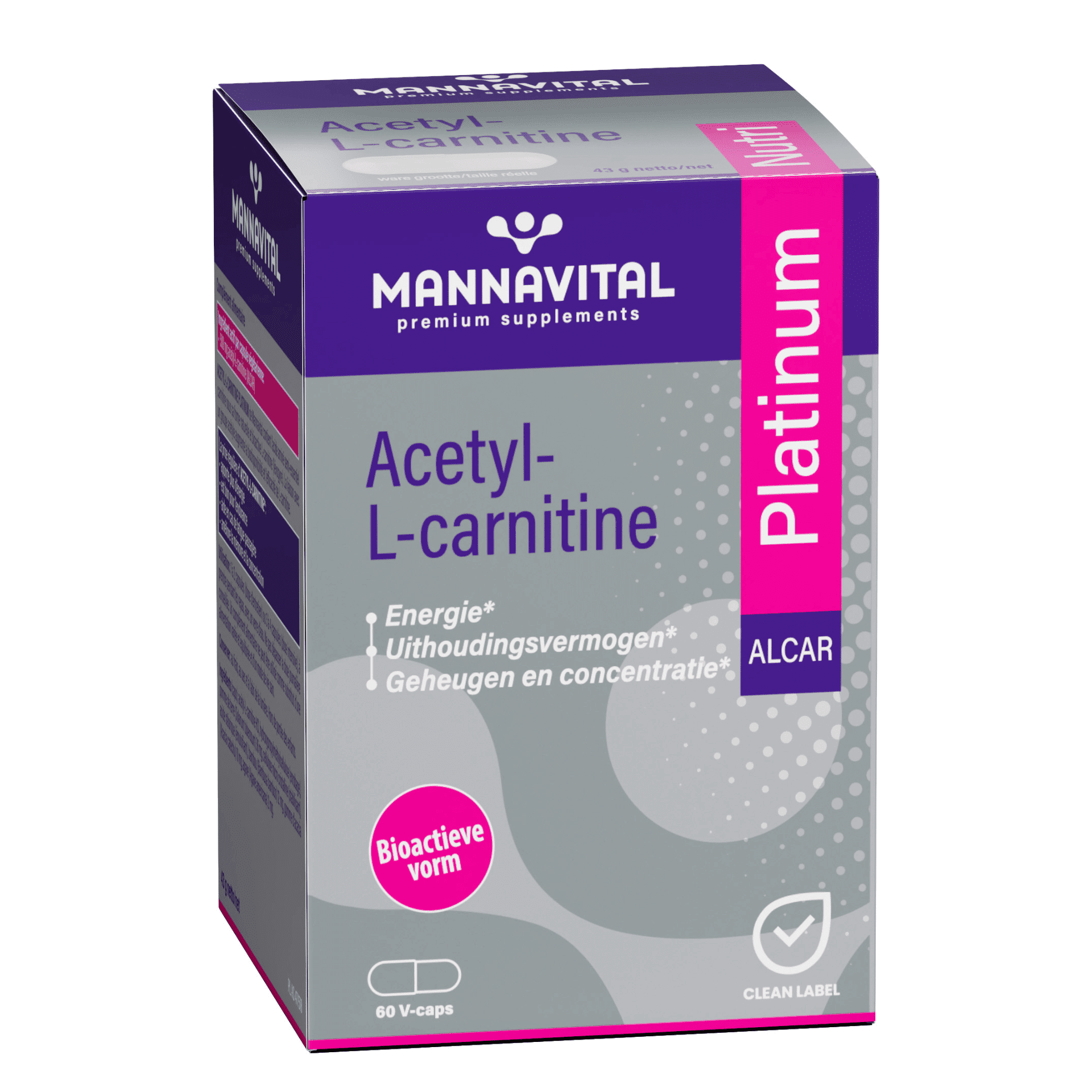 Mannavital Platinum Acetyl-L-Carnitine Mannavital Platinum Acetyl-L-Carnitine