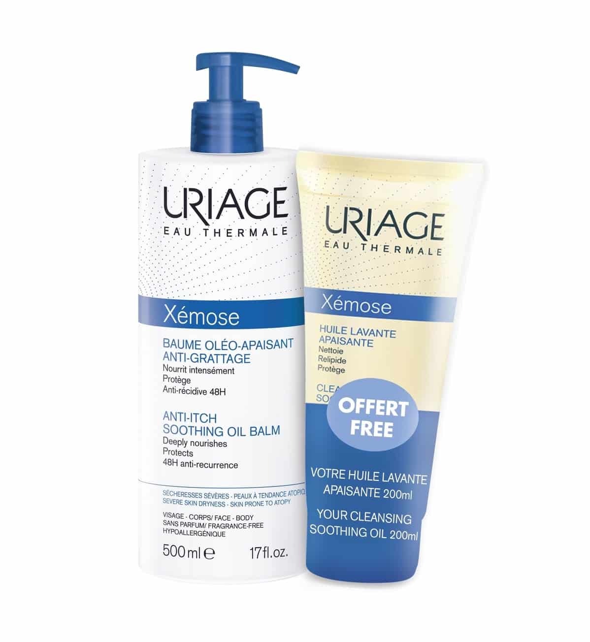 Uriage Xémose Oliebalsem + Uriage Xémose Wasolie Promo* Uriage Xémose Oliebalsem + Uriage Xémose Wasolie Promo*