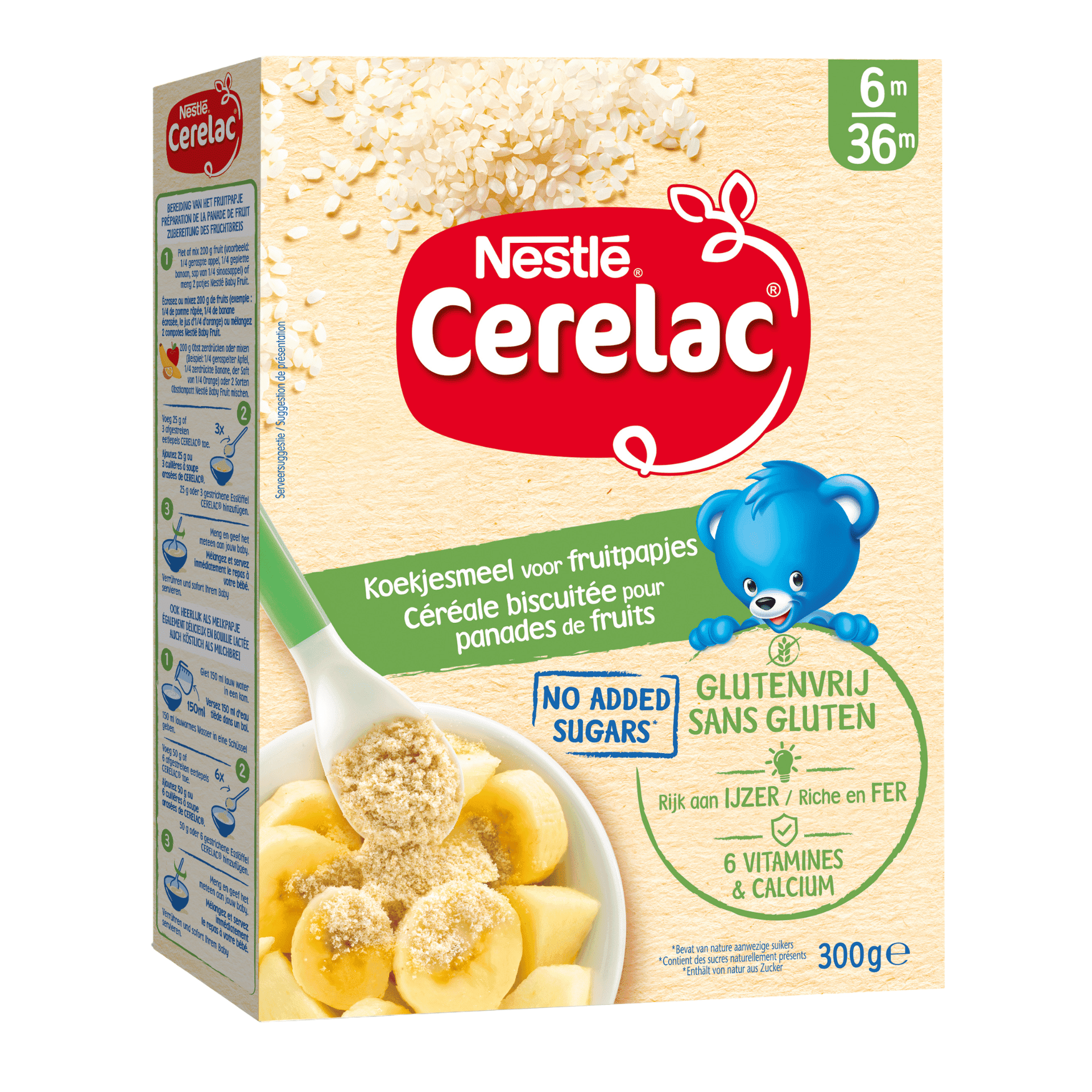 Nestlé Cerelac Céréale Biscuitée pour Panades de Fruits sans Gluten