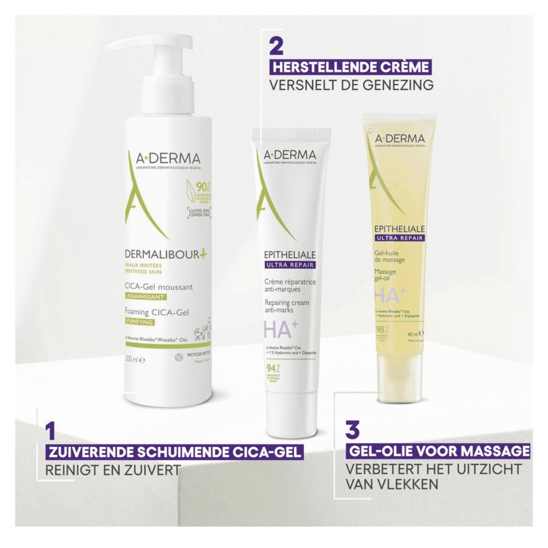 A-Derma Epitheliale Ultra Repair HA+ Herstellende Crème tegen Littekens A-Derma Epitheliale Ultra Repair HA+ Herstellende Crème tegen Littekens