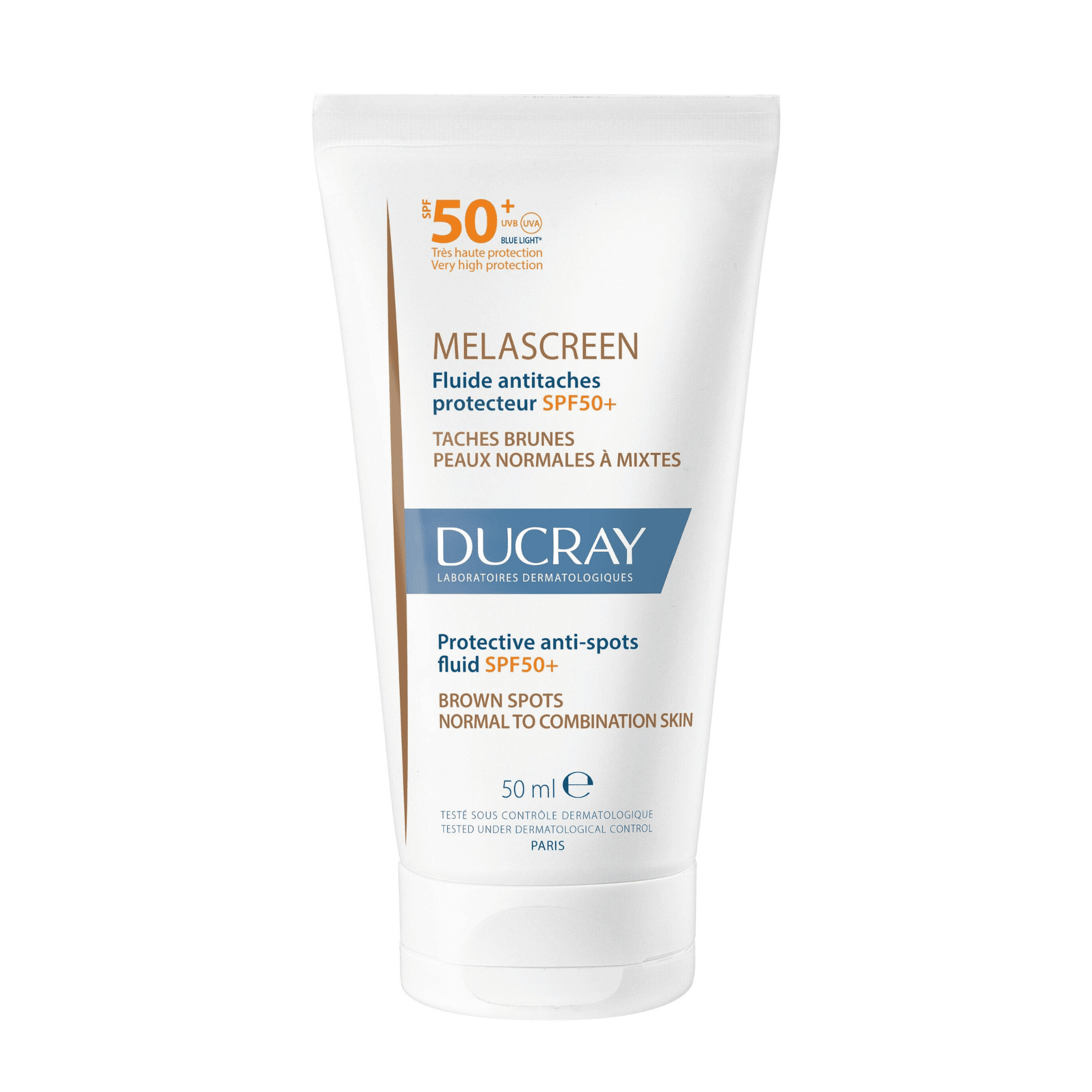 Ducray Melascreen Beschermende Fluid tegen Pigmentvlekken SPF 50+ Ducray Melascreen Beschermende Fluid tegen Pigmentvlekken SPF 50+
