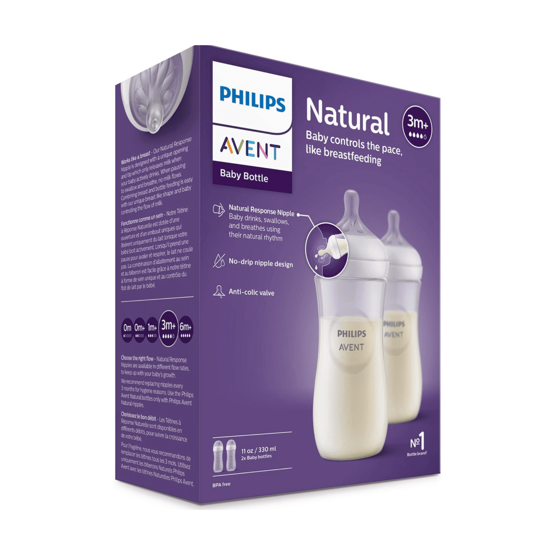 Philips Avent Natural 3.0 Starterset Zuigfles 330 ml Philips Avent Natural 3.0 Starterset Zuigfles 330 ml