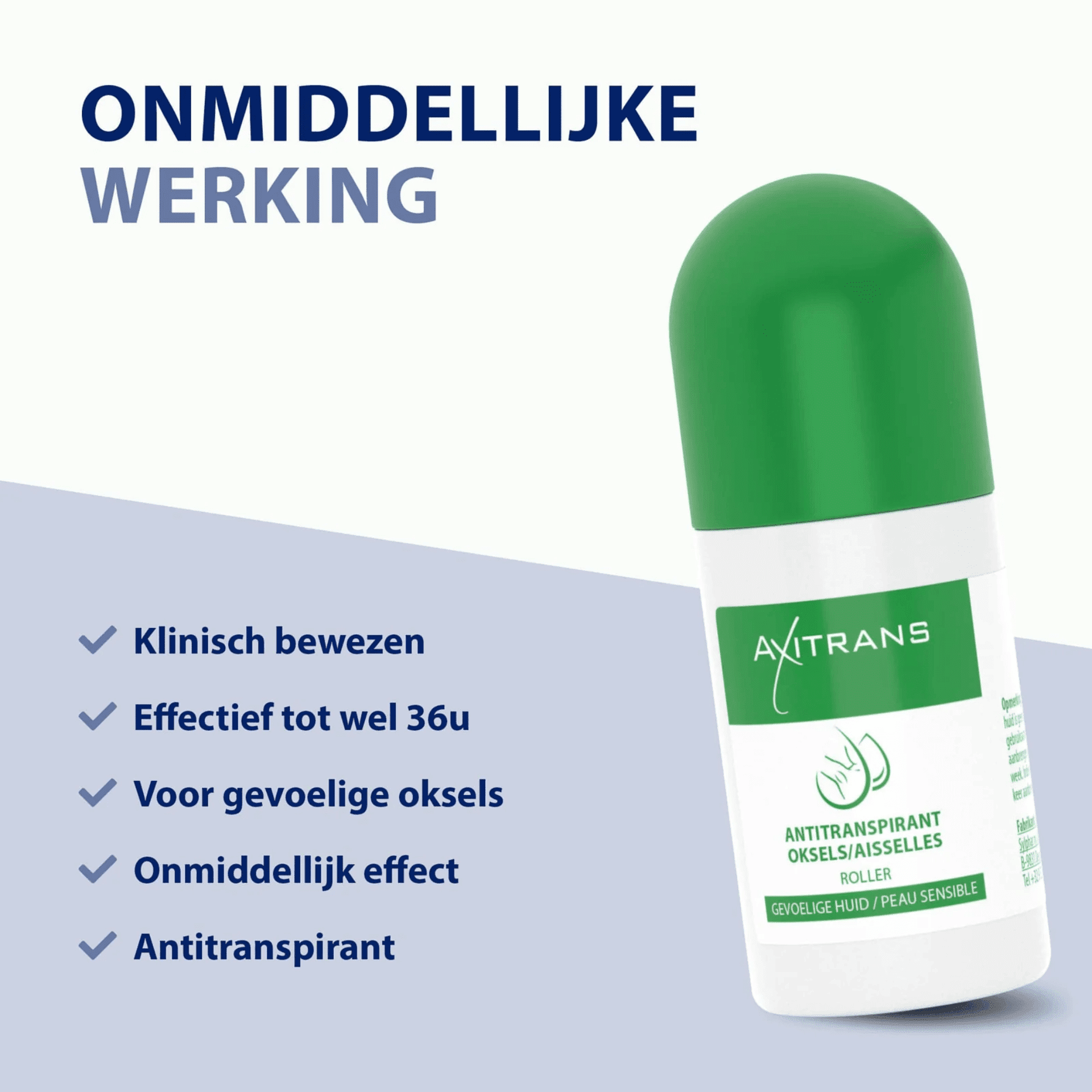 Axitrans Roller Antitranspirant Oksels Gevoelige Huid Axitrans Roller Antitranspirant Oksels Gevoelige Huid