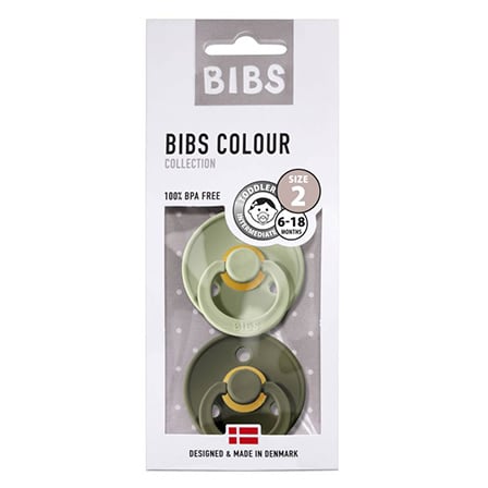 Bibs Fopspeen Duo Sage/Hunter Green 6-18 Bibs Fopspeen Duo Sage/Hunter Green 6-18