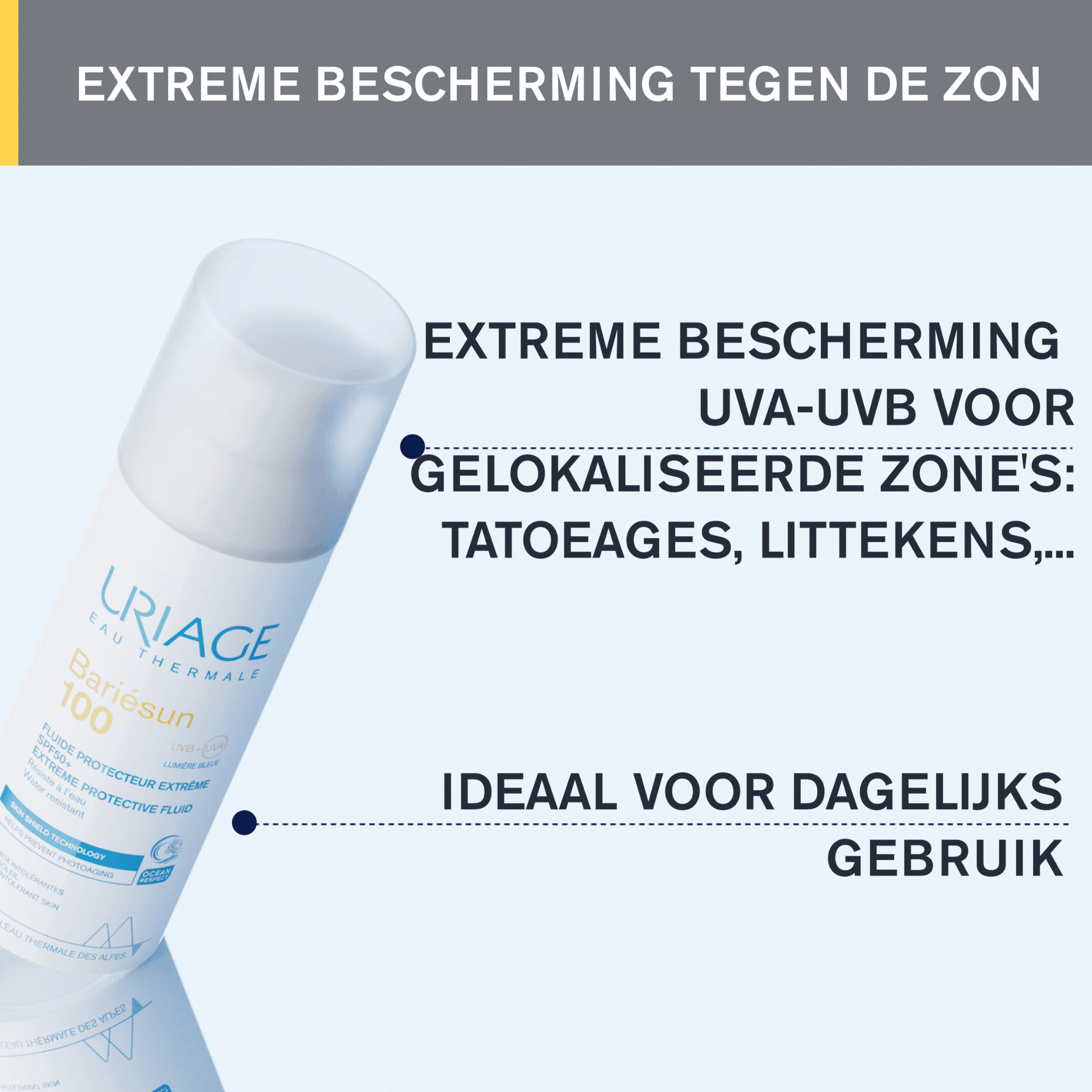 Uriage Bariésun 100 Extreem Beschermende Fluid SPF 50+ Uriage Bariésun 100 Extreem Beschermende Fluid SPF 50+