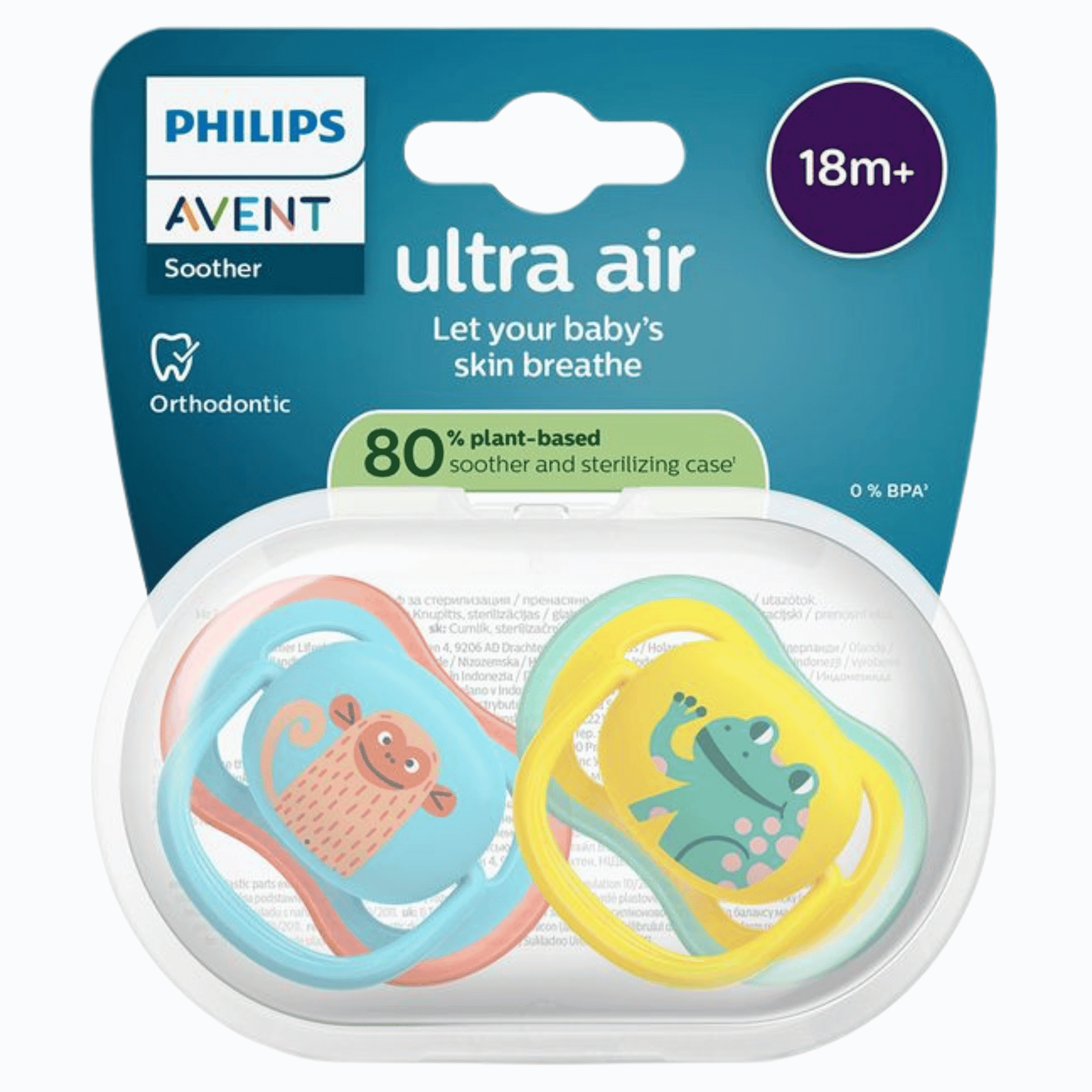 Avent Ultra Air Fopspeen +18M Kikker/Aap SCF349/58 Avent Ultra Air Fopspeen +18M Kikker/Aap SCF349/58