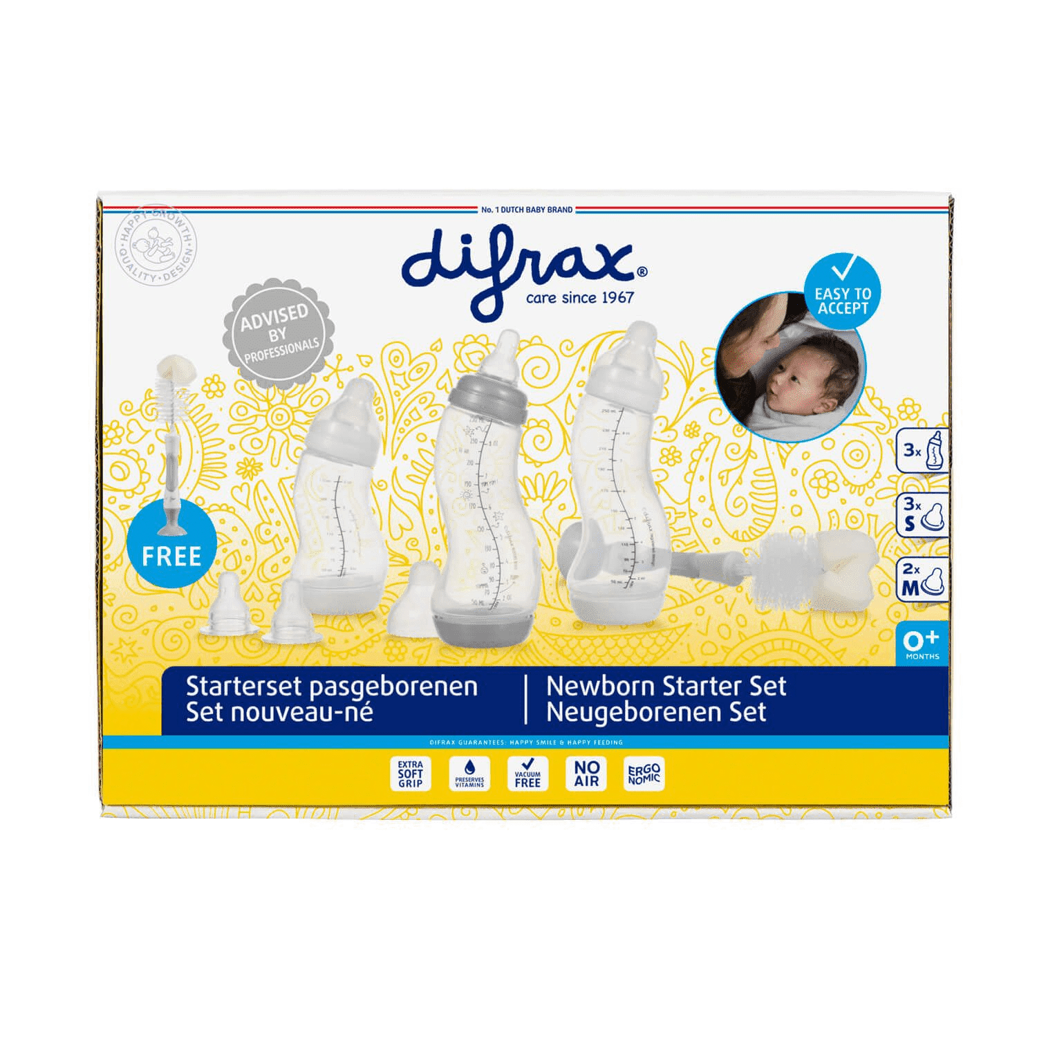 Difrax Startersset Flessenborstel Natural Difrax Startersset Flessenborstel Natural