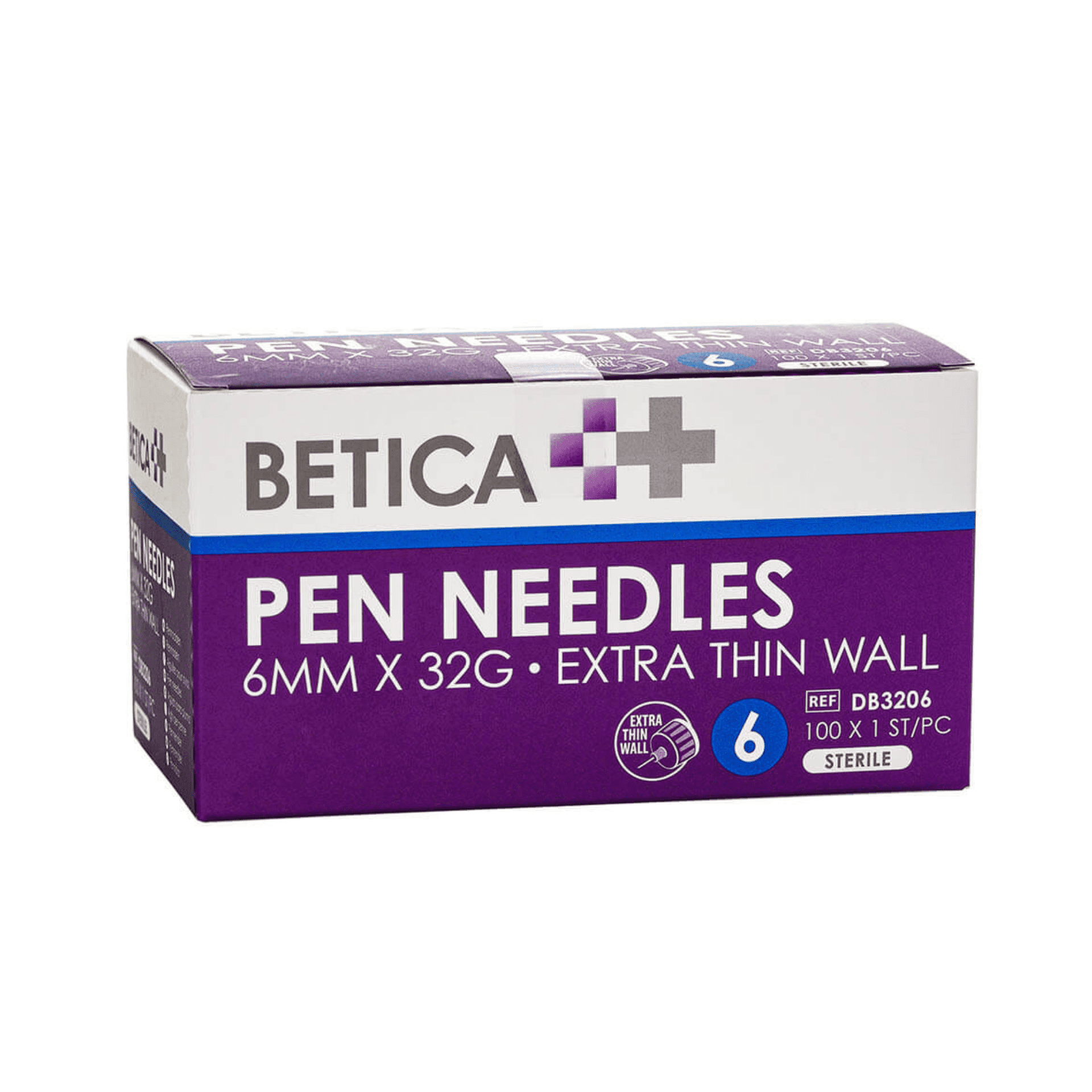 Betica Pen Needles 6 mm 32 g Extra Thin Wall 