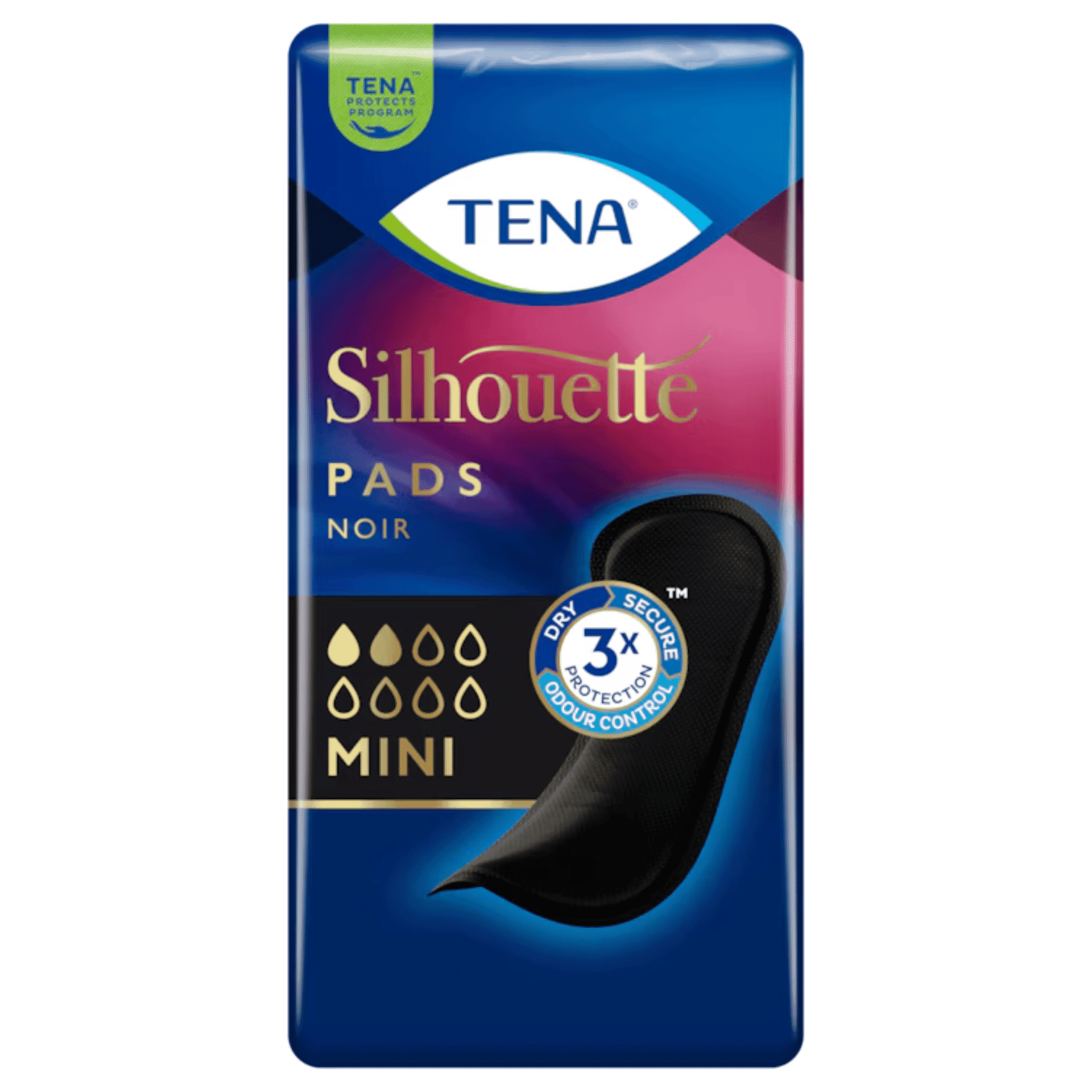 TENA Silhouette Pads Noir Mini TENA Silhouette Pads Noir Mini