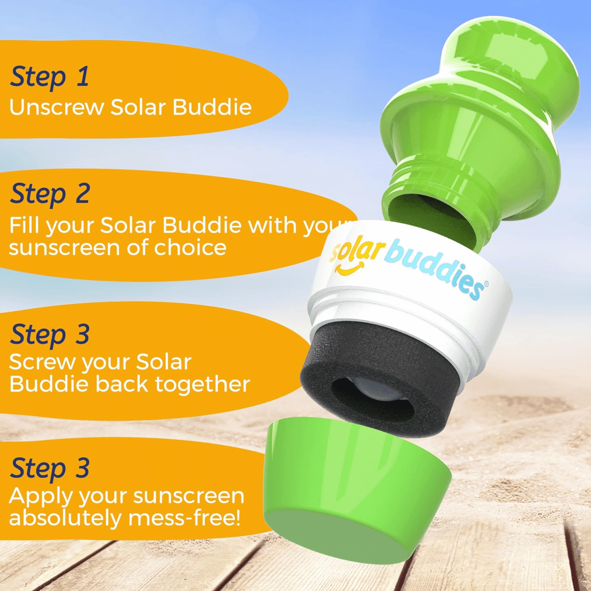Solar Buddies Hervulbare Zonnecrème-applicator