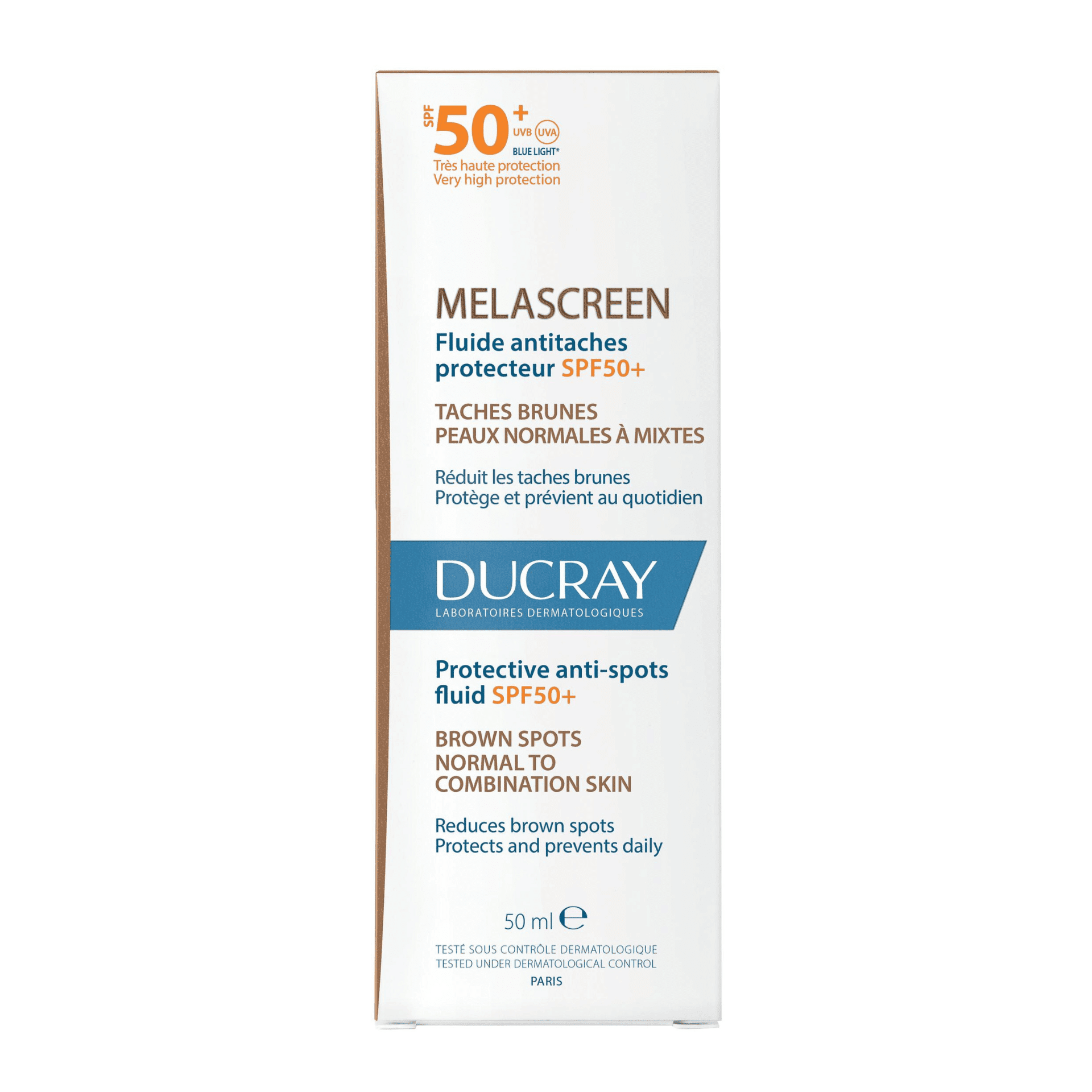 Ducray Melascreen Beschermende Fluid tegen Pigmentvlekken SPF 50+ Ducray Melascreen Beschermende Fluid tegen Pigmentvlekken SPF 50+