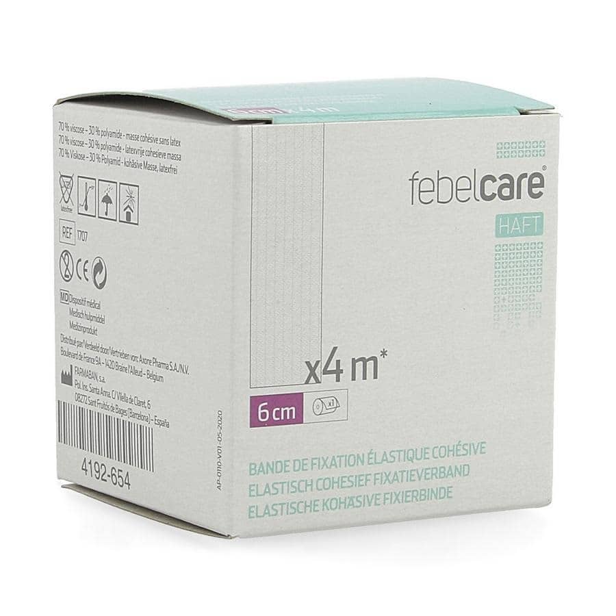 Febelcare Haft Elastisch Cohesief Fixatieverband 6 cm x 4 m Febelcare Haft Elastisch Cohesief Fixatieverband 6 cm x 4 m