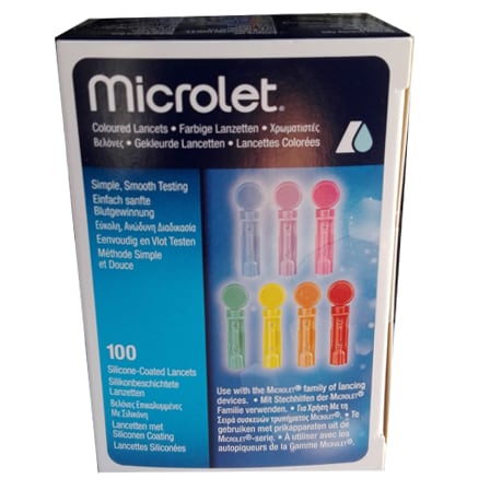 Bayer Microlet Gekleurde Lancetten Bayer Microlet Gekleurde Lancetten