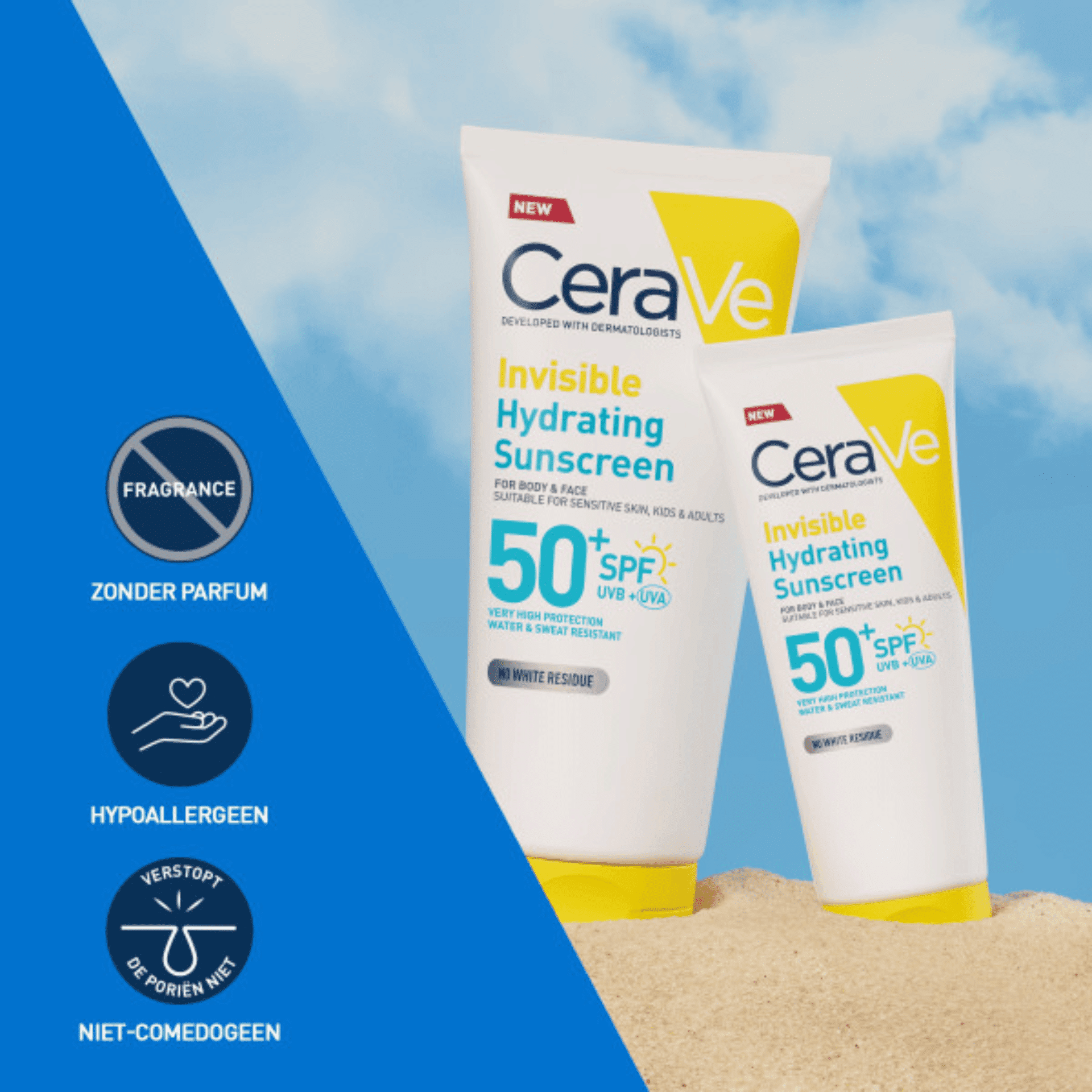 CeraVe Onzichtbare Hydraterende Zonnecrème SPF 50+