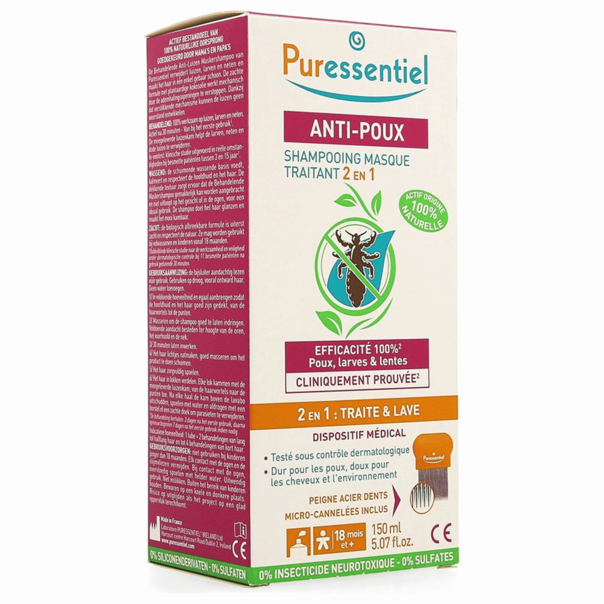 Puressentiel Anti-Luizen 2-In-1 Behandelende Maskershampoo