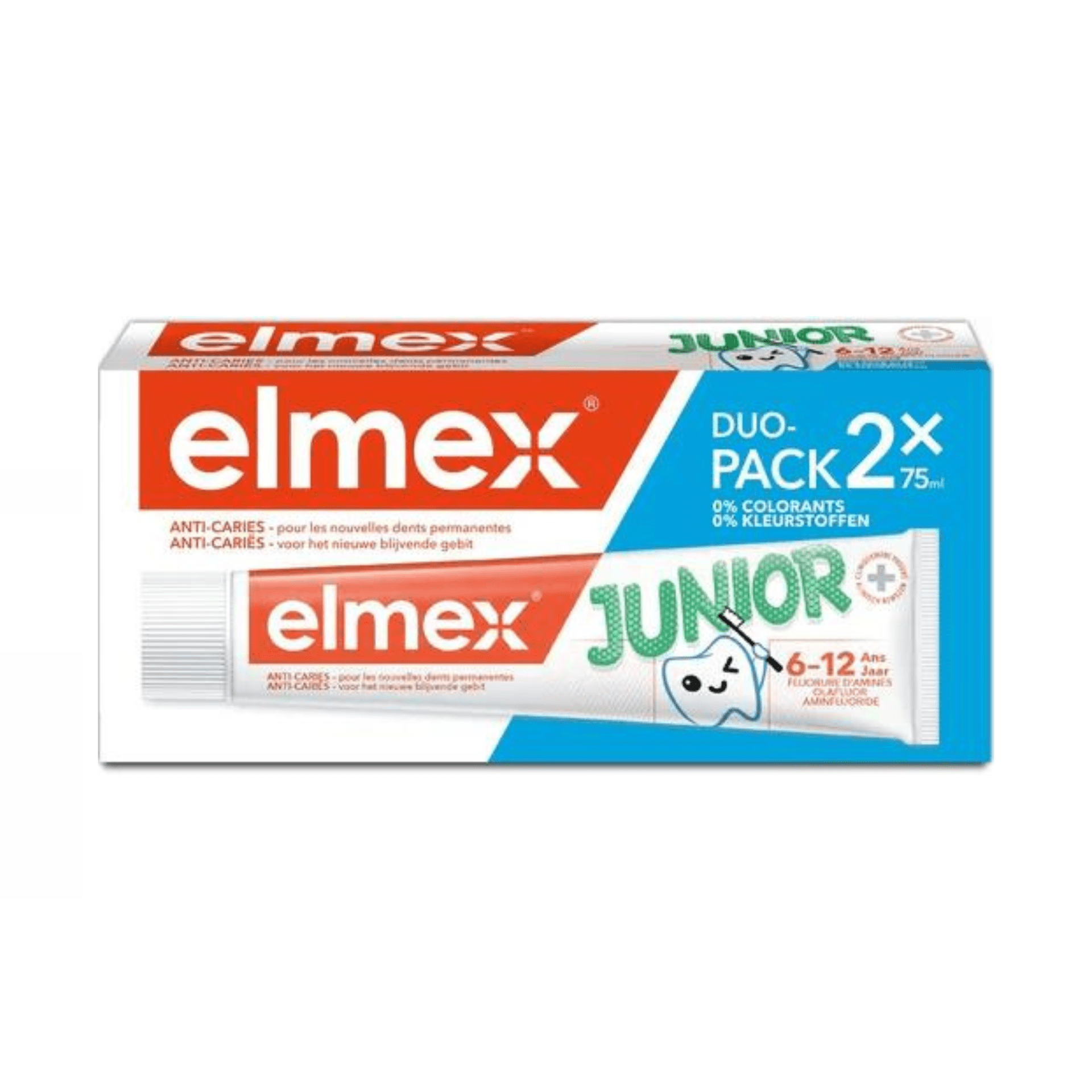 Elmex A/caries Junior Dentifrice 6-12a Tube 2x75ml Elmex A/caries Junior Dentifrice 6-12a Tube 2x75ml
