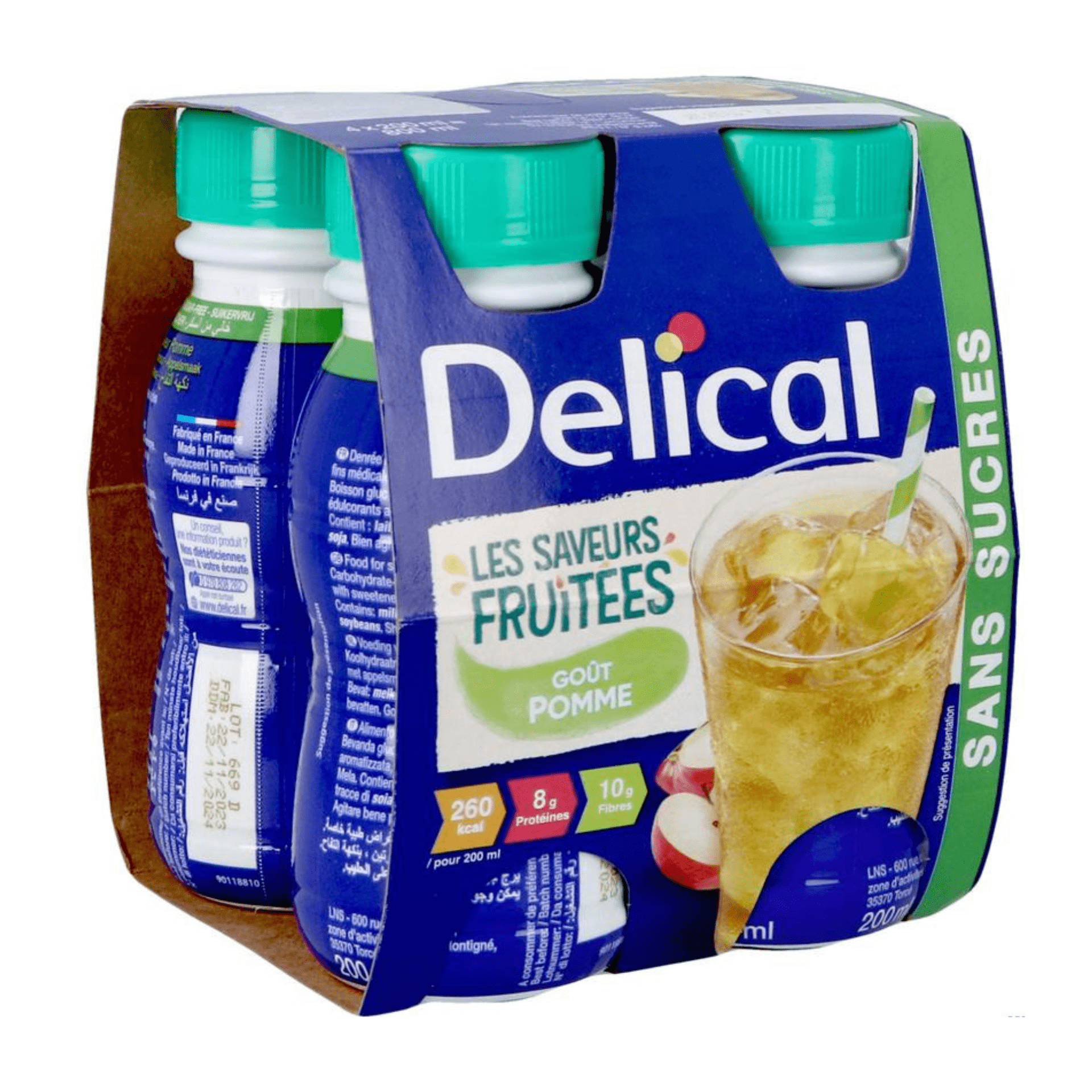 Delical Saveurs Fruitees Pomme S/sucre 4x200ml Delical Saveurs Fruitees Pomme S/sucre 4x200ml