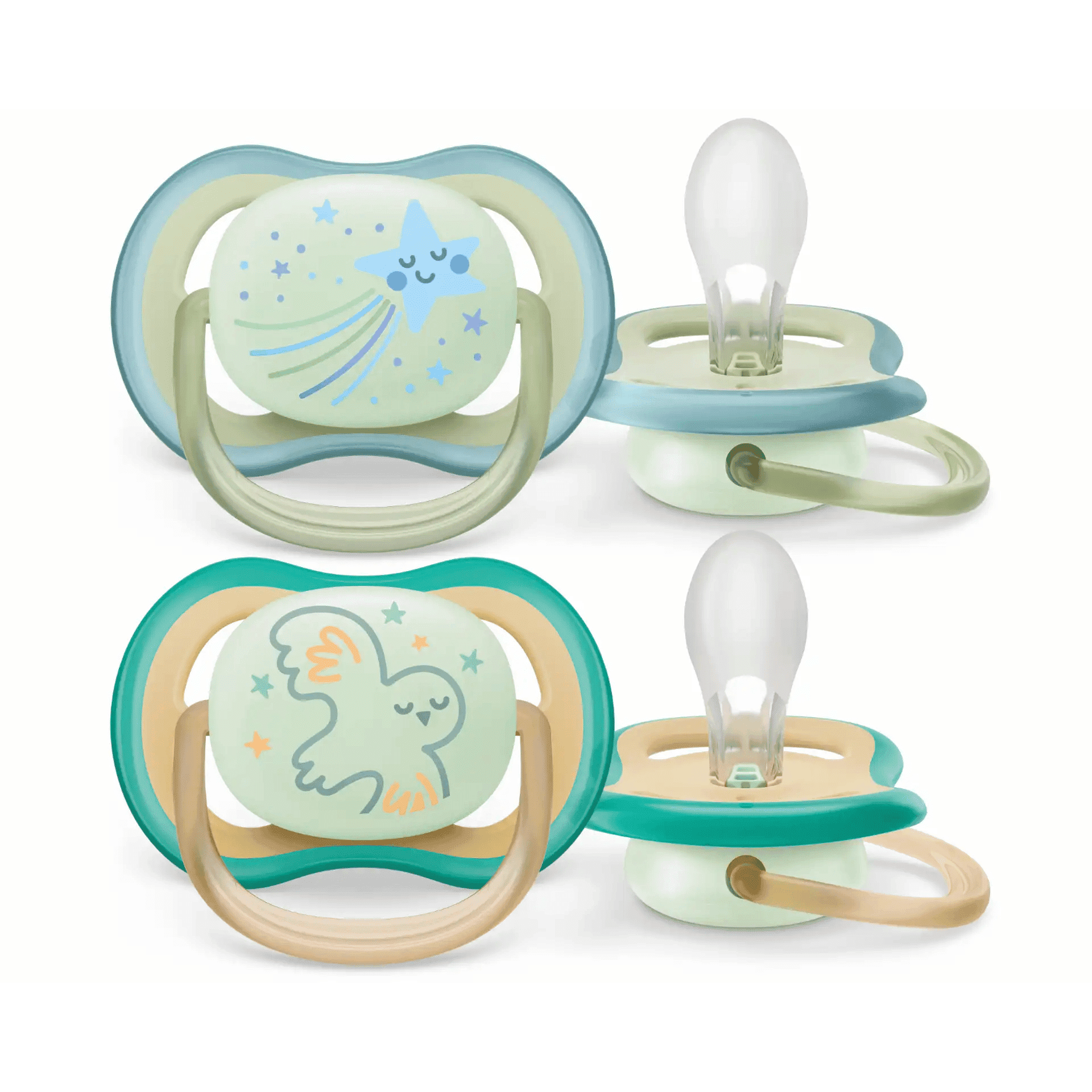 Avent Ultra Air Nighttime Fopspeen 0-6M Mix SCF376/17 Avent Ultra Air Nighttime Fopspeen 0-6M Mix SCF376/17