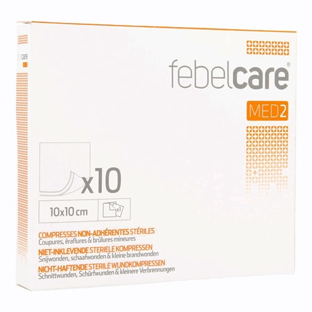 Febelcare Niet-Inklevende Steriele Kompressen 10 x 10 cm Febelcare Niet-Inklevende Steriele Kompressen 10 x 10 cm