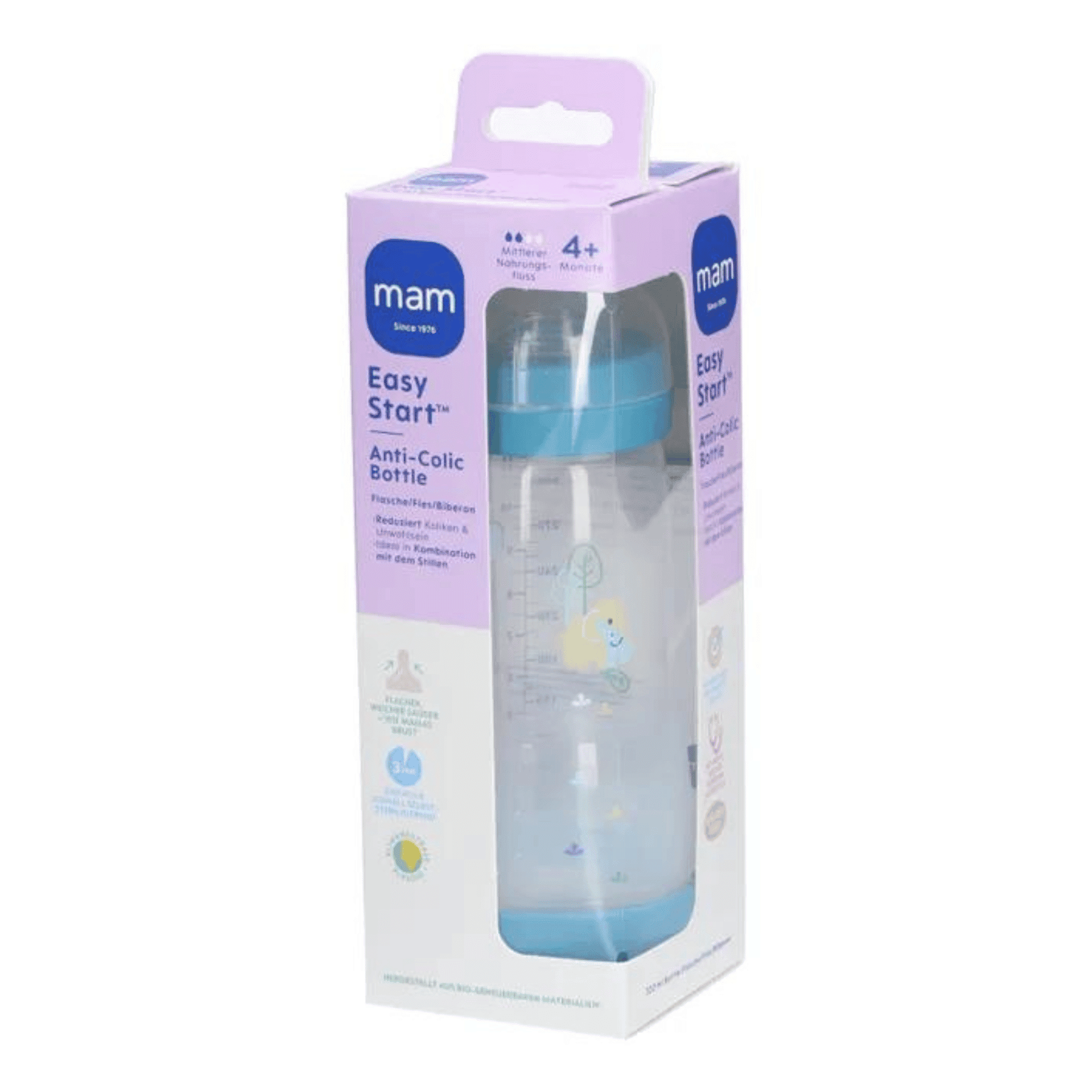 Mam Easy Start A/colic Bib. Pure Matt Bleu 320ml