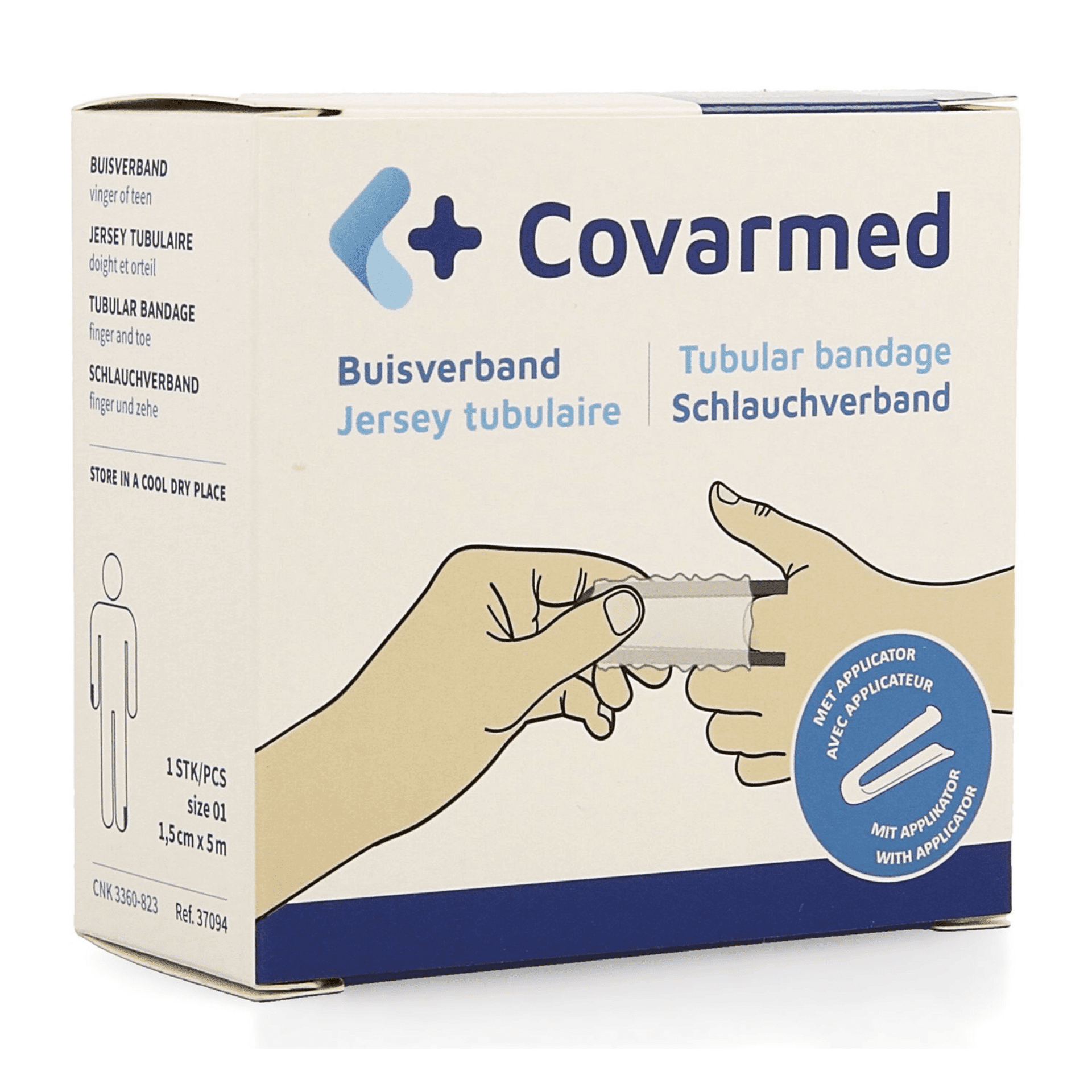 Covarmed Tubegauz 5 m + Applicator Plastiek Covarmed Tubegauz 5 m + Applicator Plastiek
