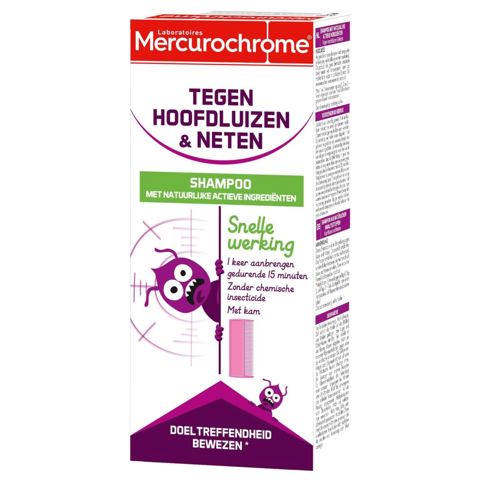 Mercurochrome Shampoo Anti-Luizen en Neten Natuurlijke Oorsprong