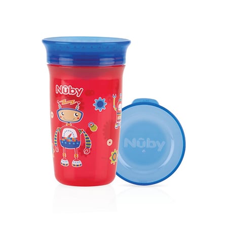 Nuby 360° Wonder Cup Blauwe Rand Robot 300 ml 6+ Nuby 360° Wonder Cup Blauwe Rand Robot 300 ml 6+