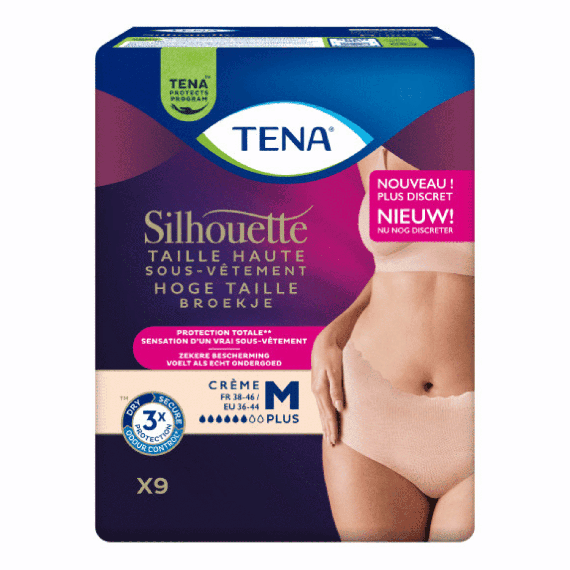 Tena Silhouette Plus Creme Taille Haute M 9