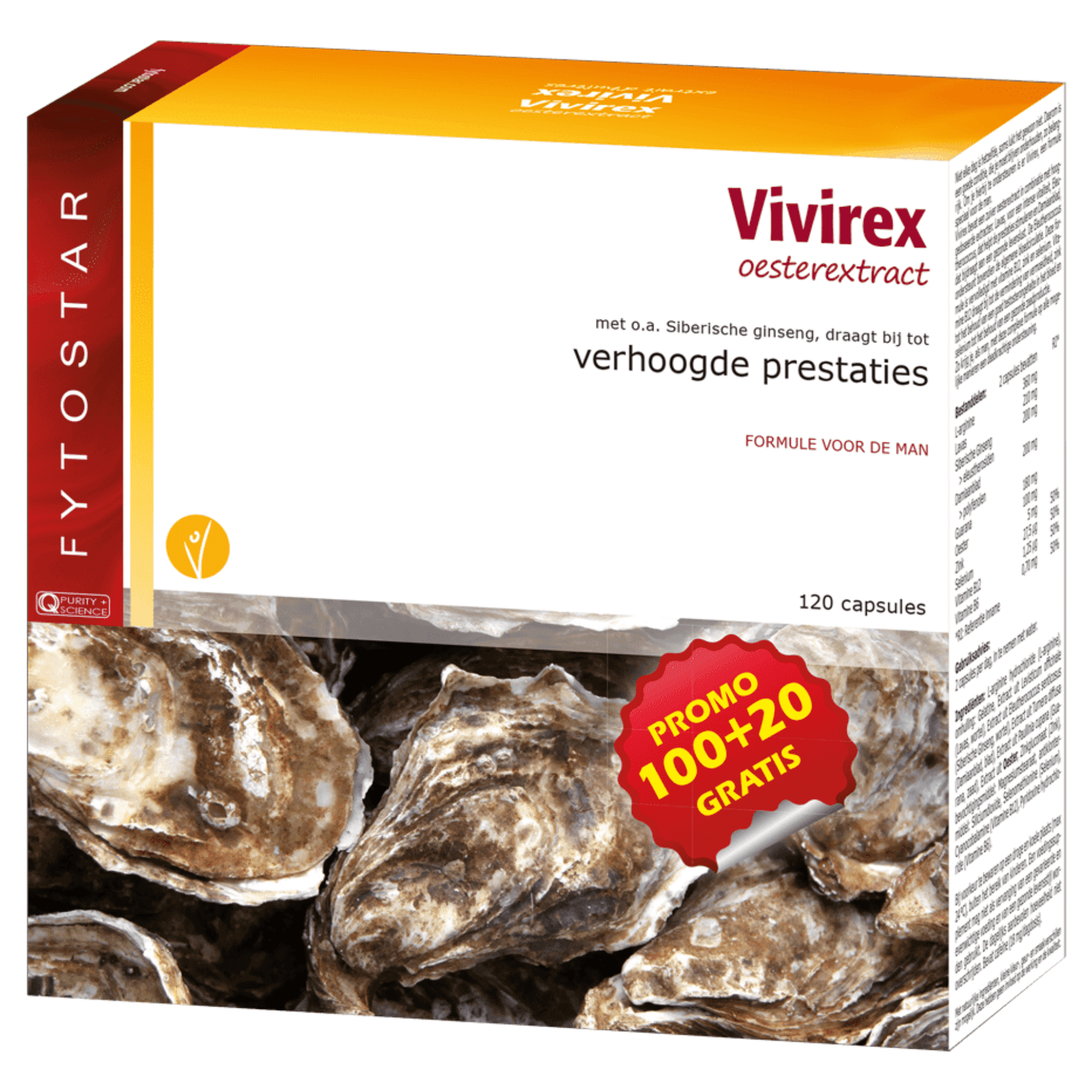 Fytostar Vivirex Oesterextract 120 capsules Fytostar Vivirex Oesterextract 120 capsules