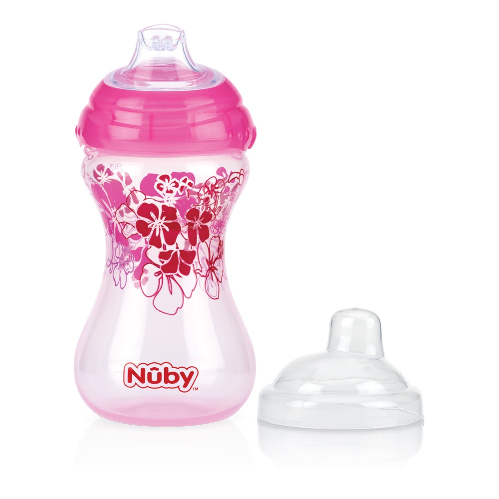 Nuby Designer Series Easy Grip Antilekbeker Roze 300 ml 6+