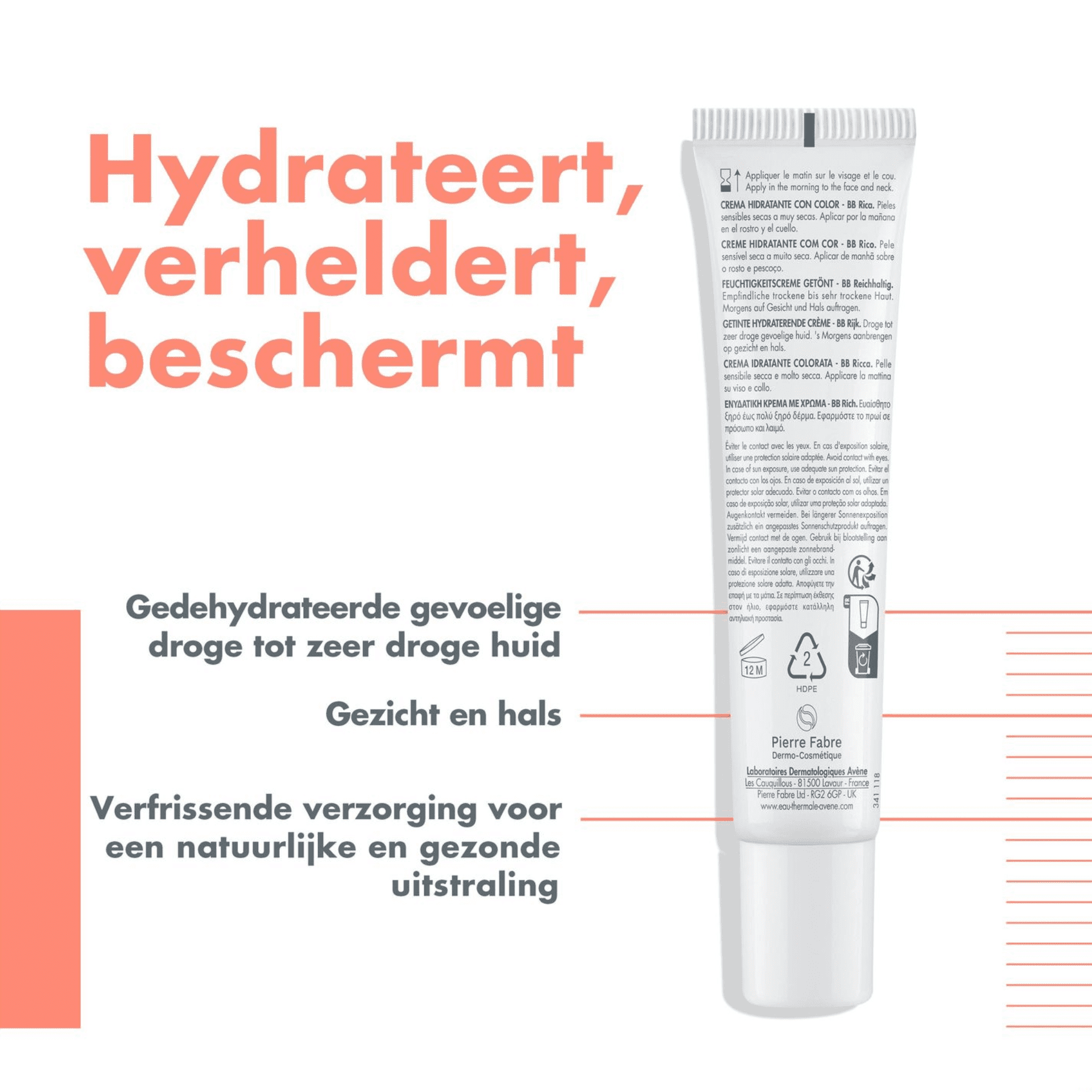 Avène Hydrance BB Rich SPF 30 Getinte Hydraterende Crème Avène Hydrance BB Rich SPF 30 Getinte Hydraterende Crème