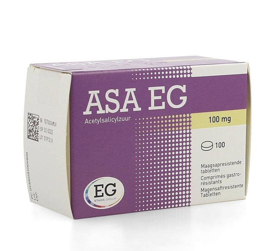 EG Asa 100mg Maagsapresistente tabletten 