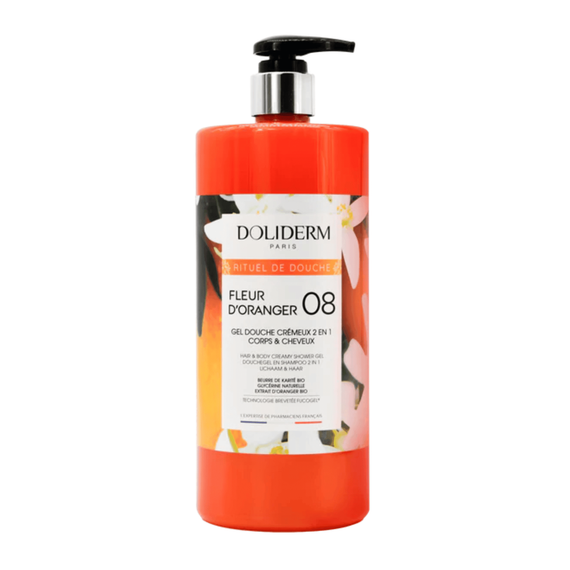 Doliderm Gel Douche 2en1 Fleur Oranger Fl Pompe 1l