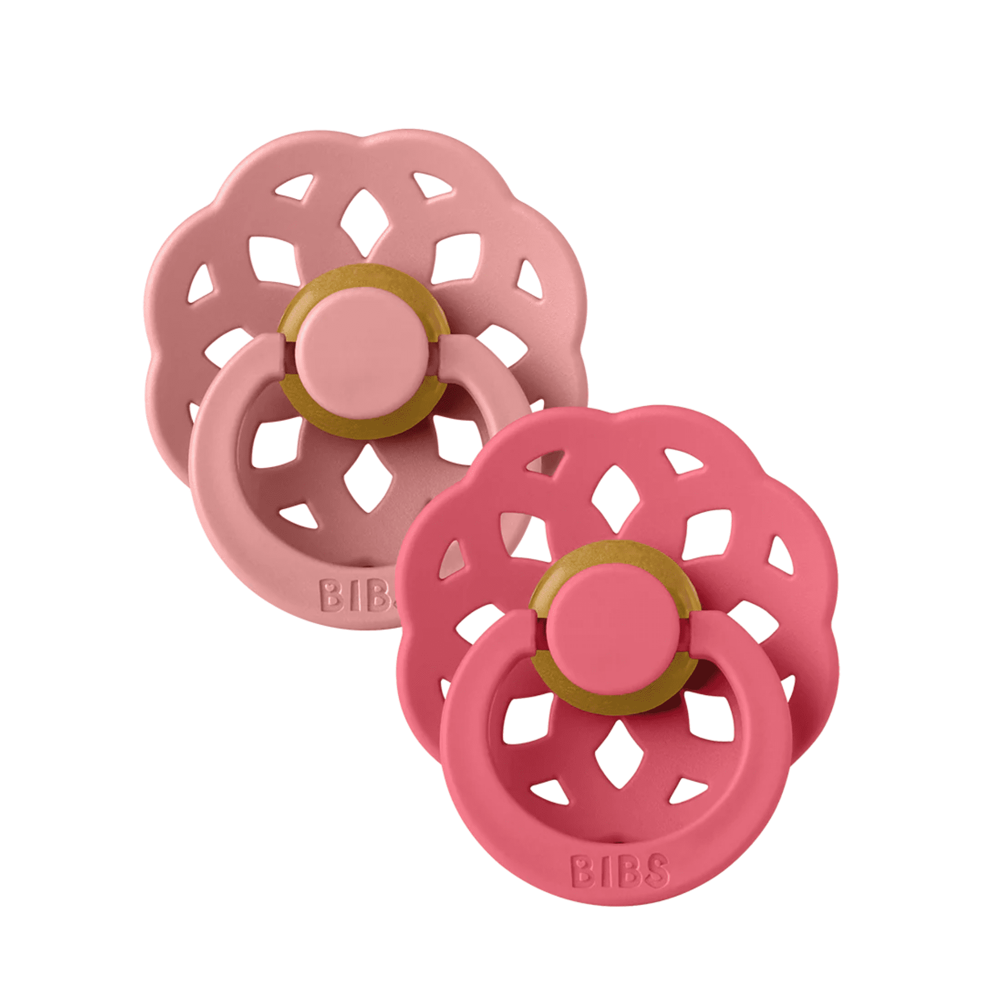 Bibs 2 Sucette Boheme Duo Dusty Pink&coral