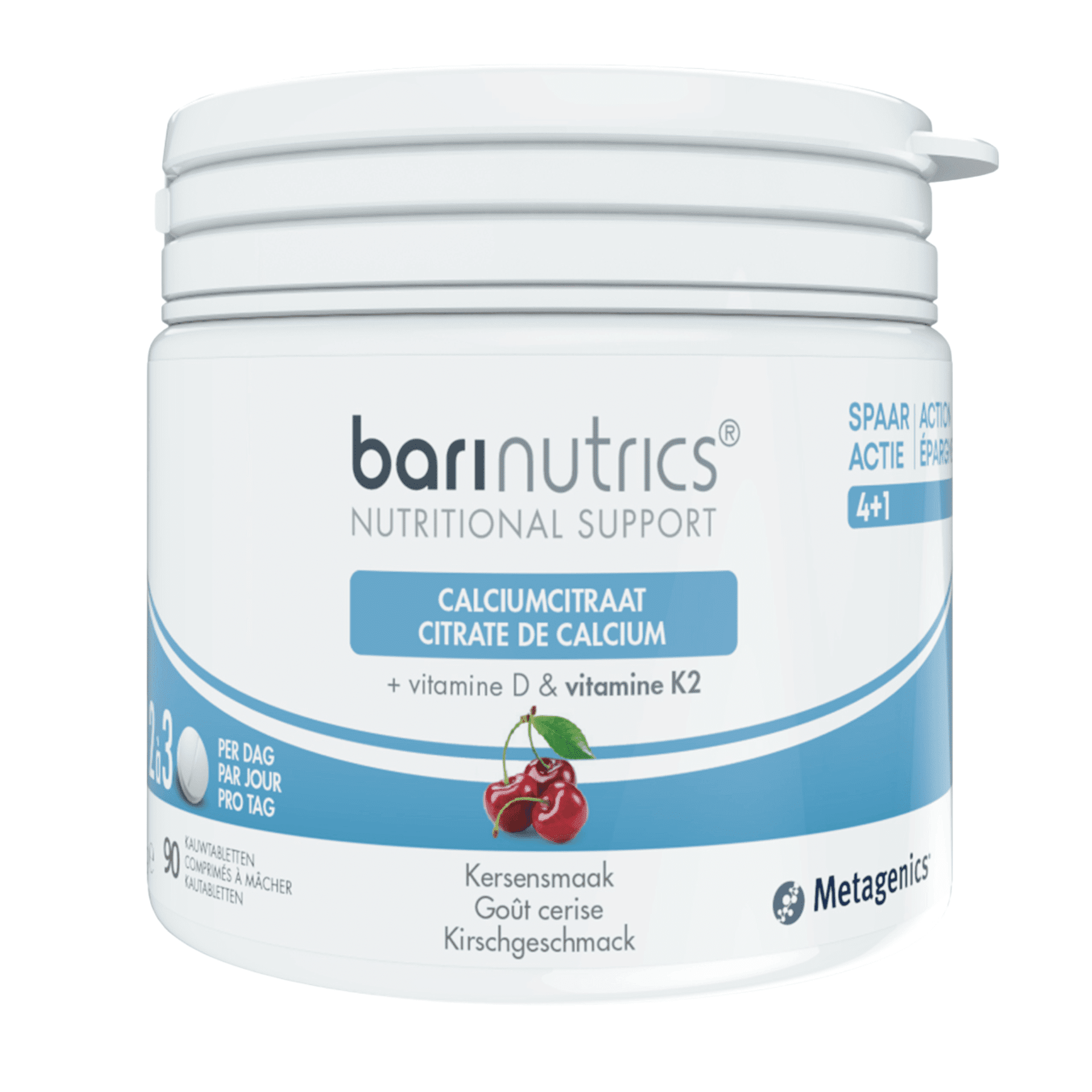 BariNutrics Calciumcitraat + Vitamine D & K2 90 kauwtabletten
