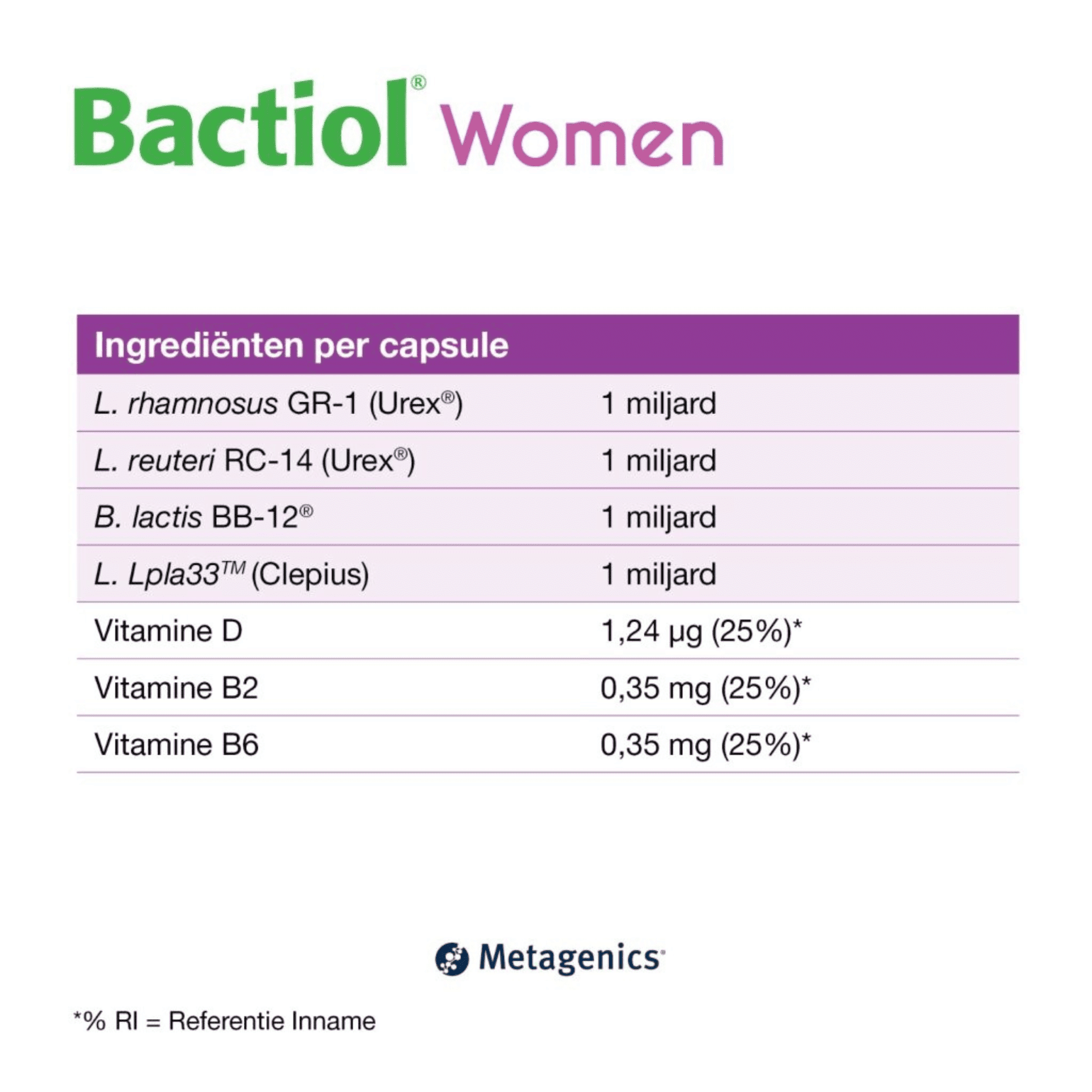 Bactiol Women Caps 30 Metagenics Bactiol Women Caps 30 Metagenics