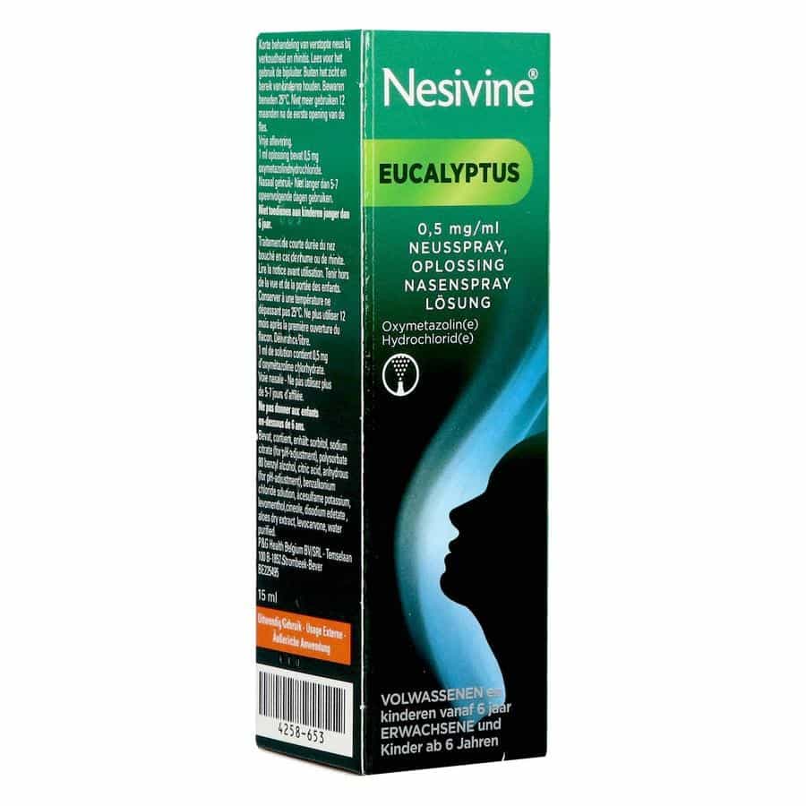 Nesivine Eucalyptus 0,5mg/ml Neusspray Oplossing Nesivine Eucalyptus 0,5mg/ml Neusspray Oplossing