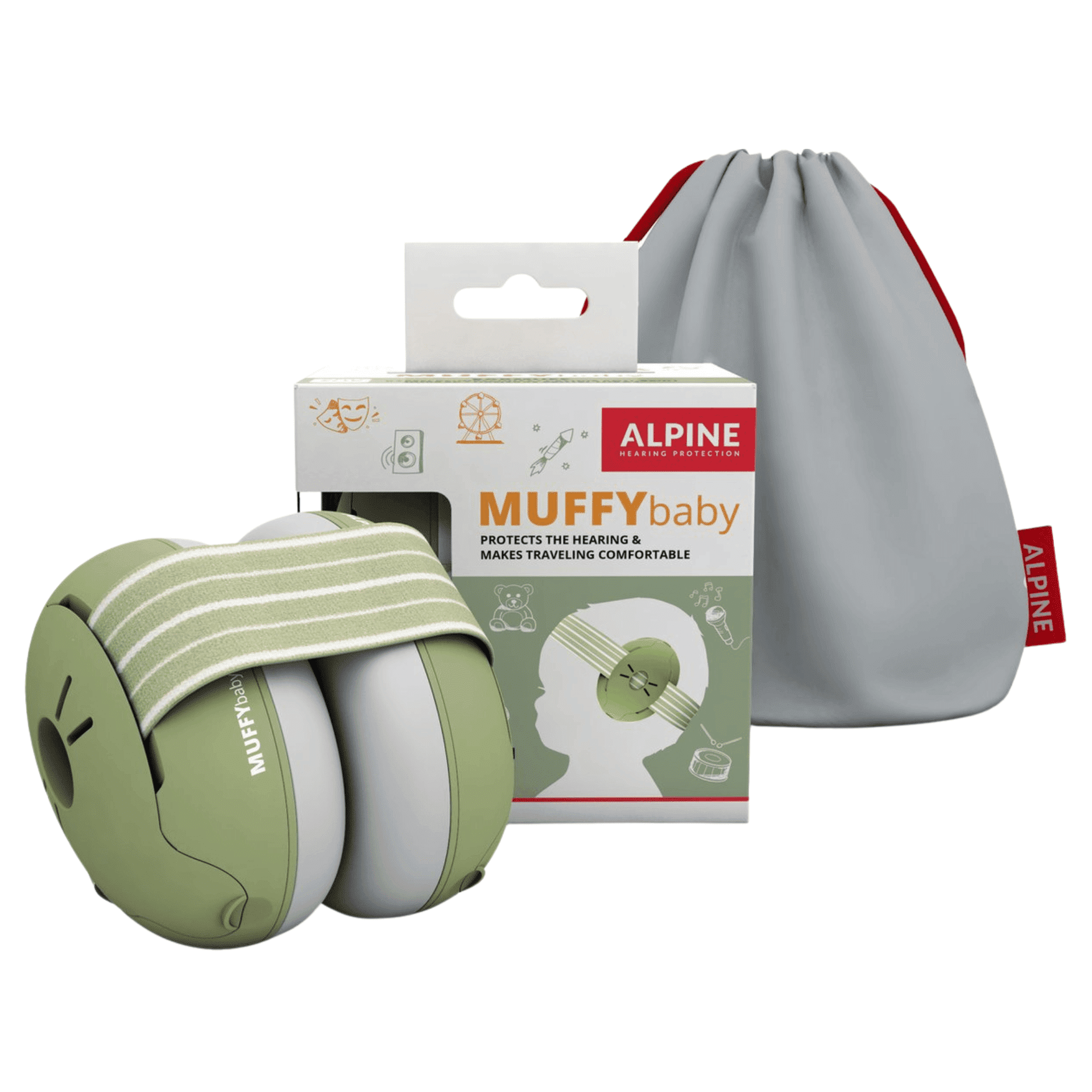 Alpine Muffy Baby Oorkappen Groen Alpine Muffy Baby Oorkappen Groen
