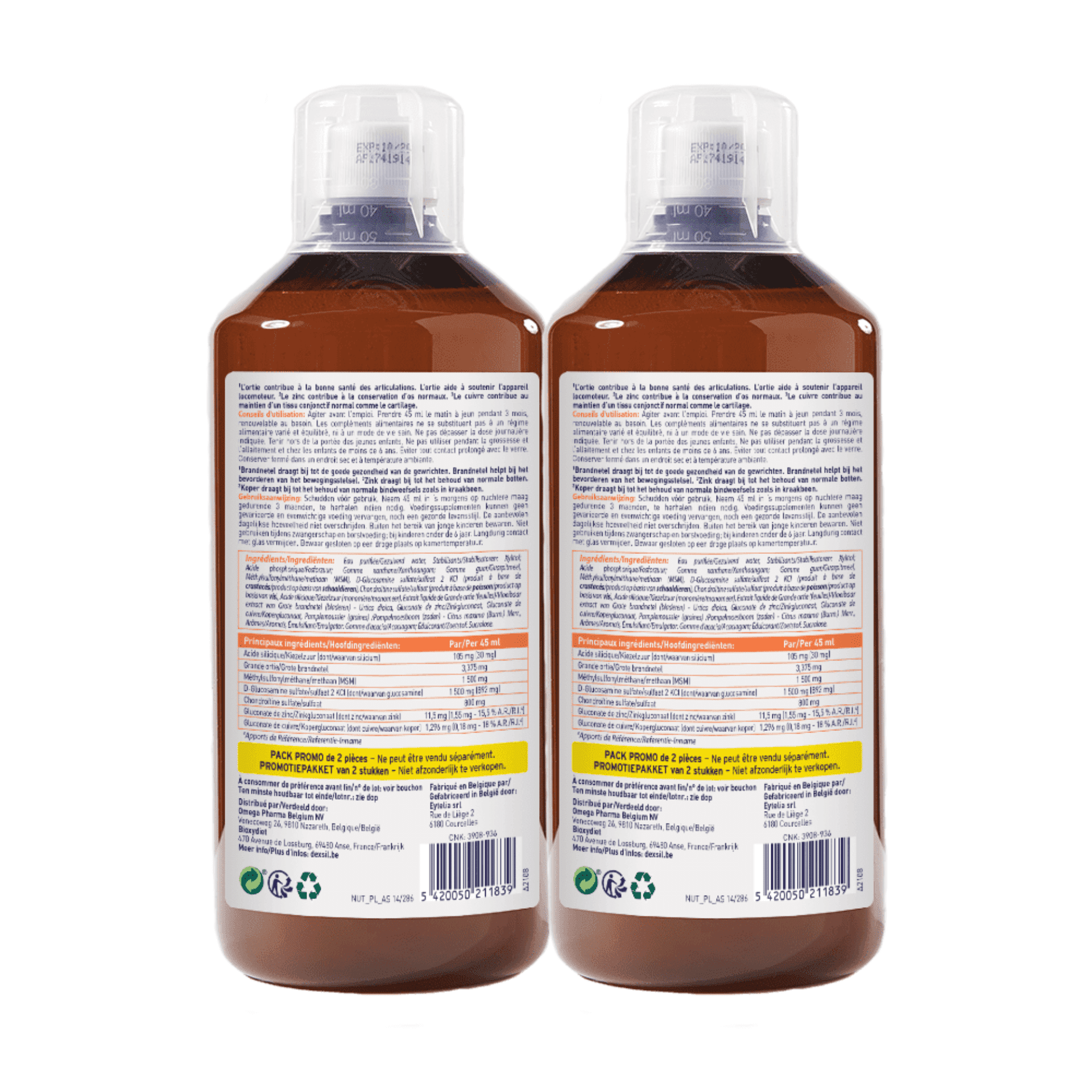 Dexsil Forte 2x1L - kraakbeen, gewrichten, spieren - MSM, glucosamine, silicium 2 x 1 l Dexsil Forte 2x1L - kraakbeen, gewrichten, spieren - MSM, glucosamine, silicium 2 x 1 l