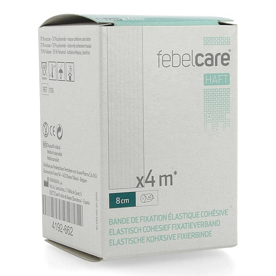 Febelcare Haft Elastisch Cohesief Fixatieverband 8 cm x 4 m Febelcare Haft Elastisch Cohesief Fixatieverband 8 cm x 4 m