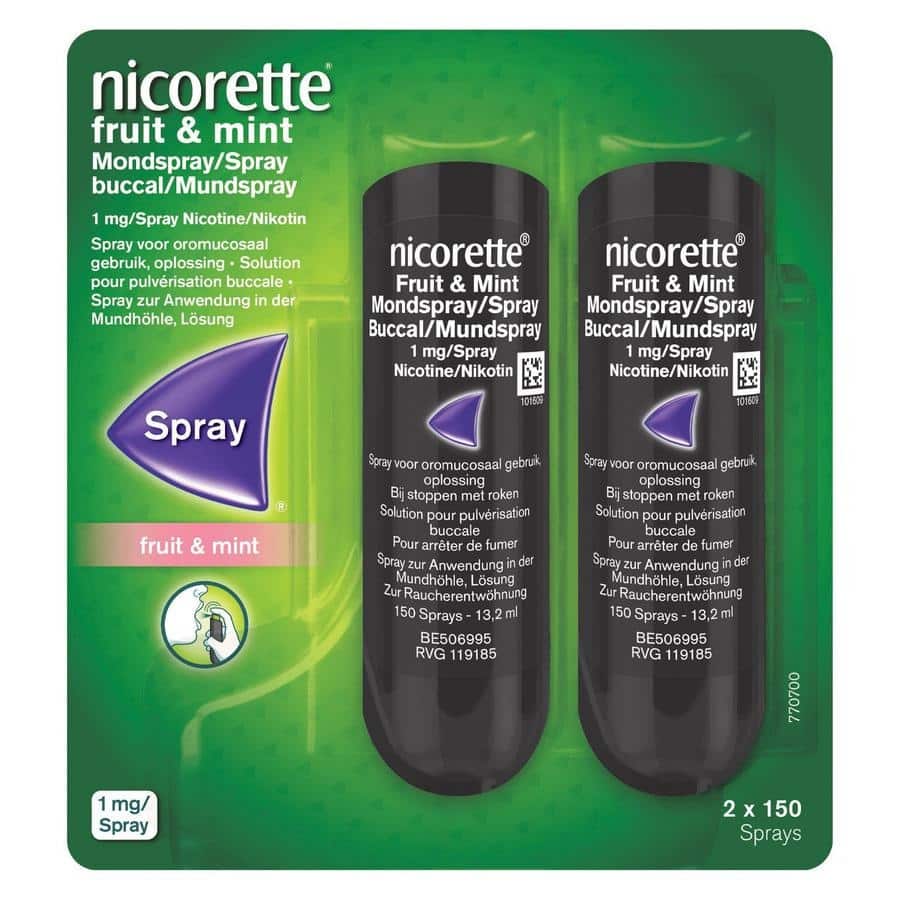 Nicorette Fruit & Mint Spray 1 mg Duo Nicorette Fruit & Mint Spray 1 mg Duo