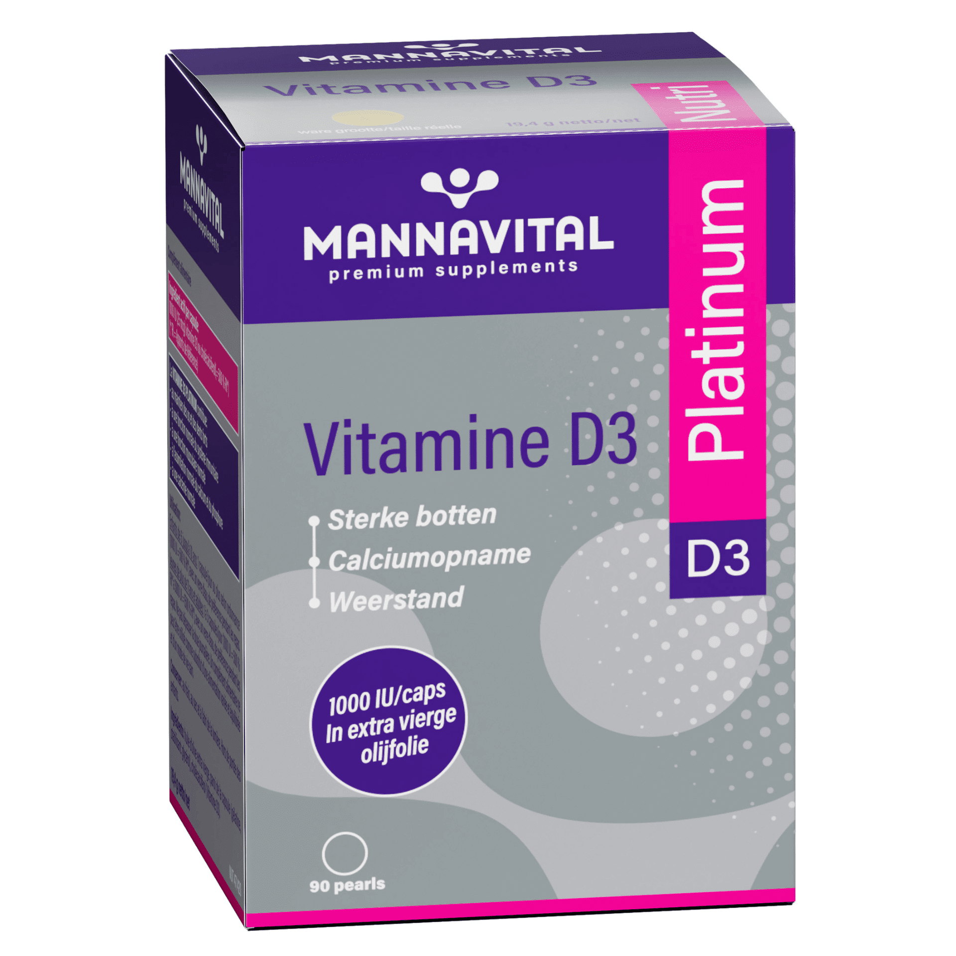 MannavitaL Vitamine D3 Platinum Caps 90