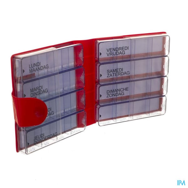 Medidose Pilulier de Poche Rouge Medidose Pilulier de Poche Rouge