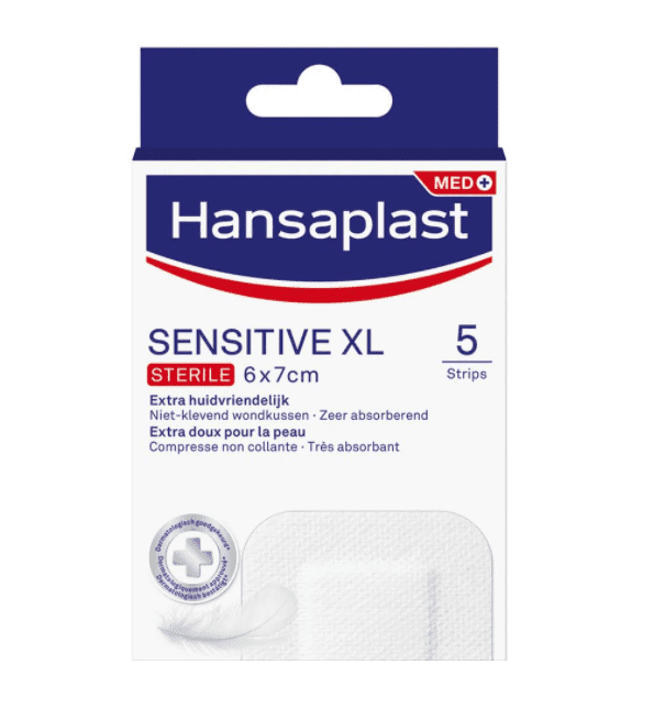 Hansaplast Pleisters Sensitive XL 6 cm x 7 cm Hansaplast Pleisters Sensitive XL 6 cm x 7 cm