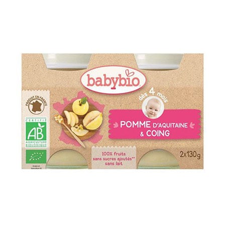 Babybio Bipack Dessert Appel/Kweepeer 4+ Babybio Bipack Dessert Appel/Kweepeer 4+