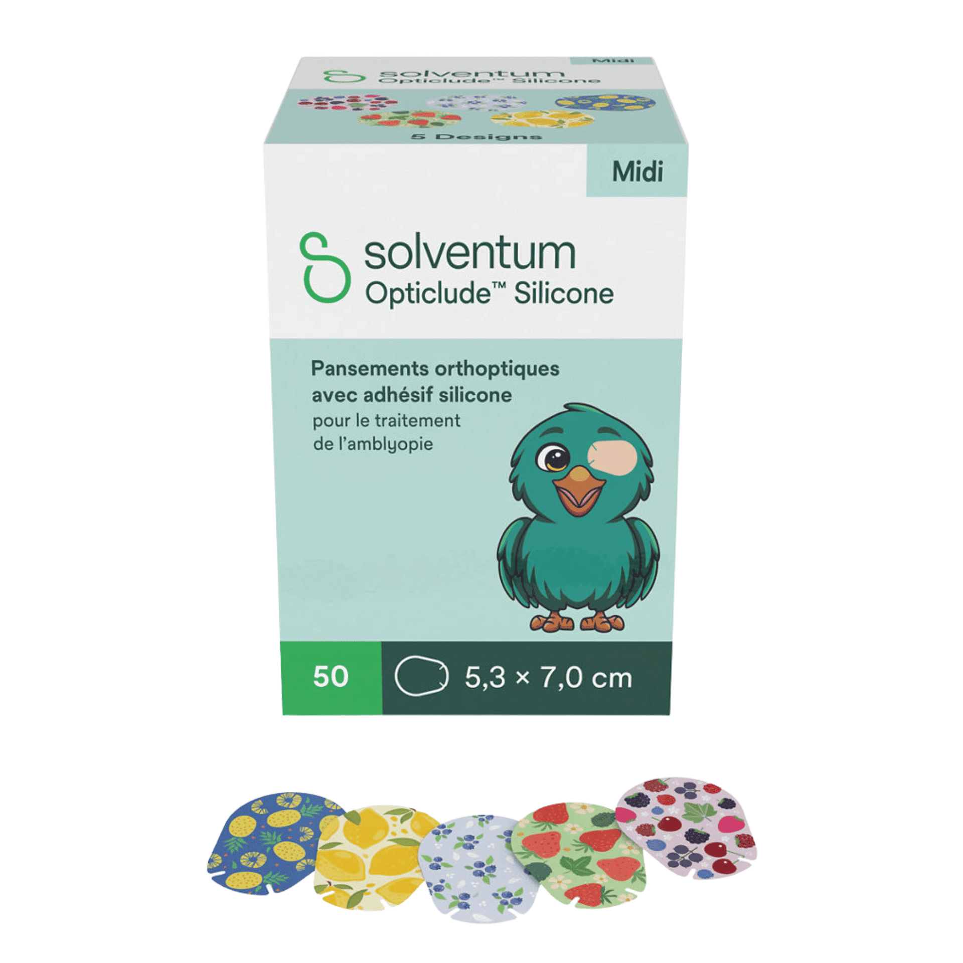 Solventum Opticlude Silicone Midi Girls Oogpleisters 5,3 x 7,0 cm